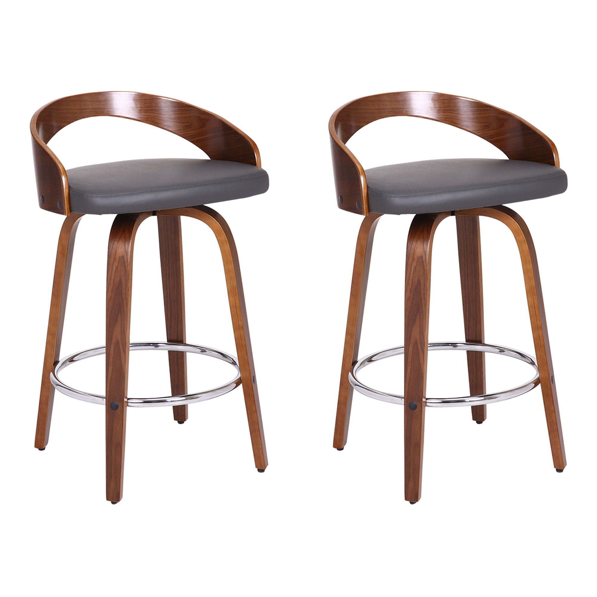 Sonia - 26" Counter Height Swivel Bar Stool - Walnut Wood