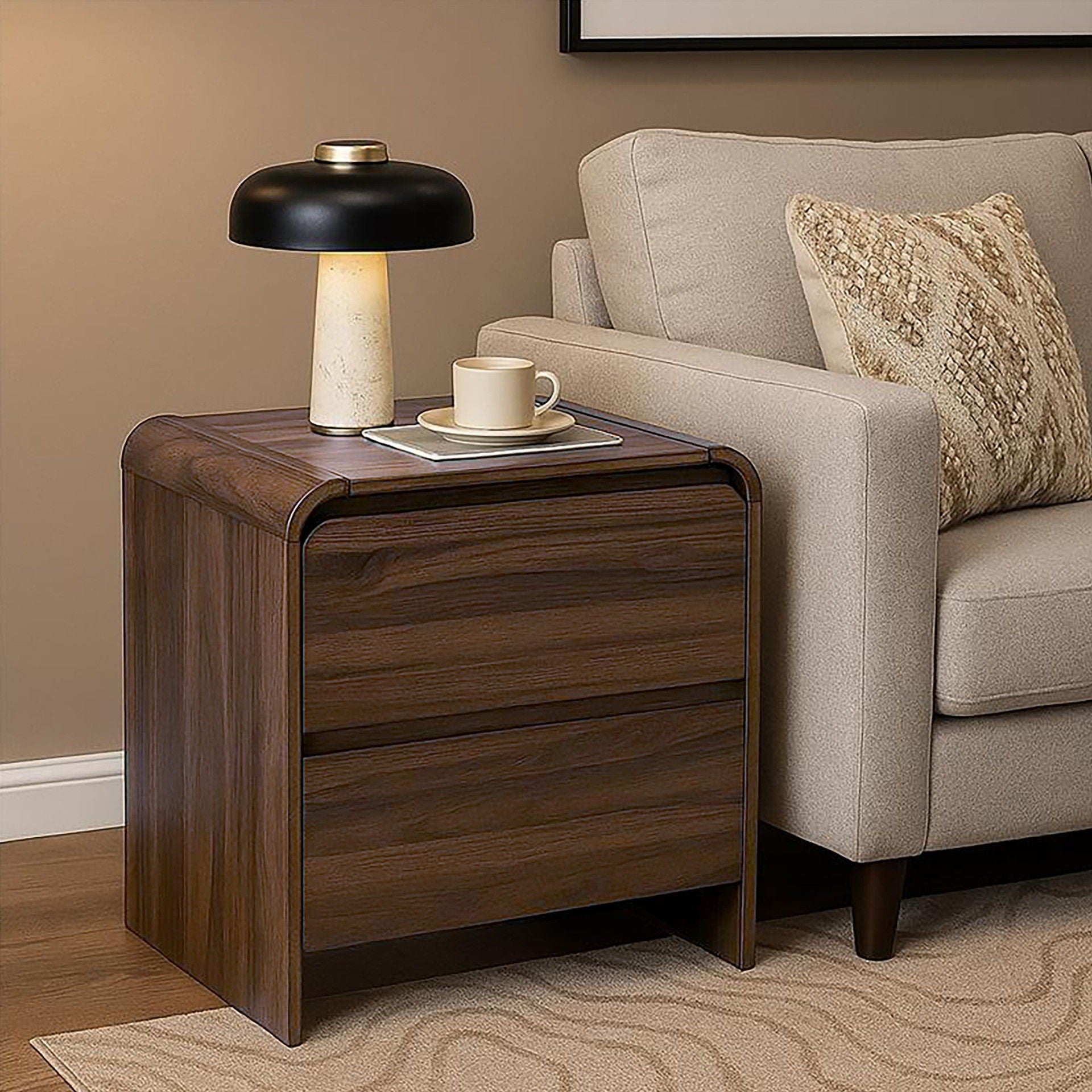 Mara - Two Drawer End Table / Bedside Table