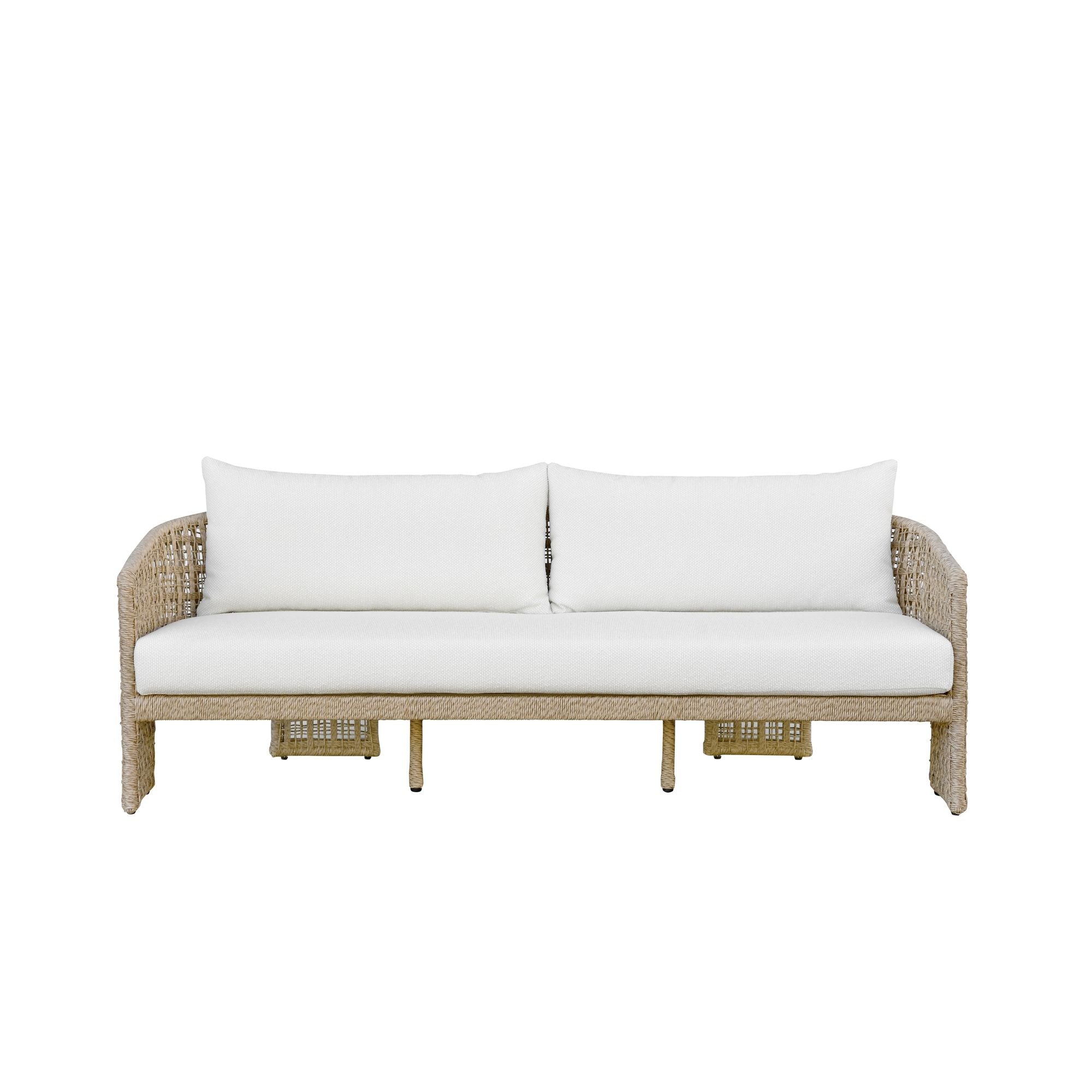 Driftbay - Powder Coated Metal Outdoor Conversation Set With Cushions