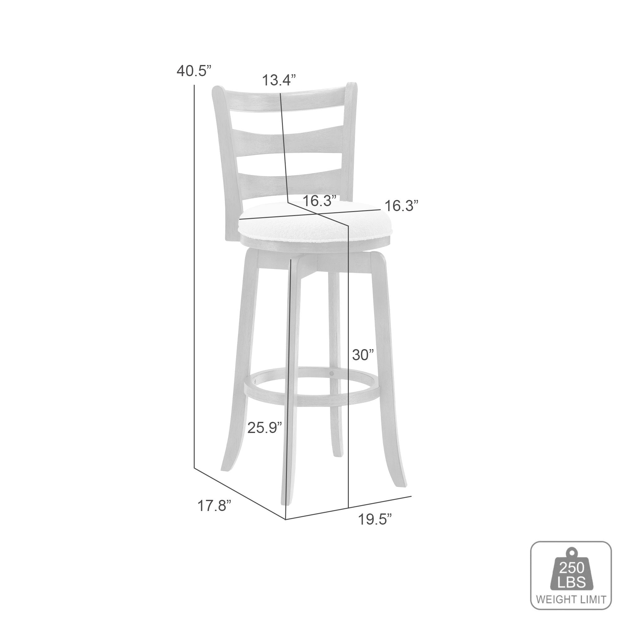 Melindra - Modern Farmhouse Swivel Wood Bar Height Kitchen Bar Stool