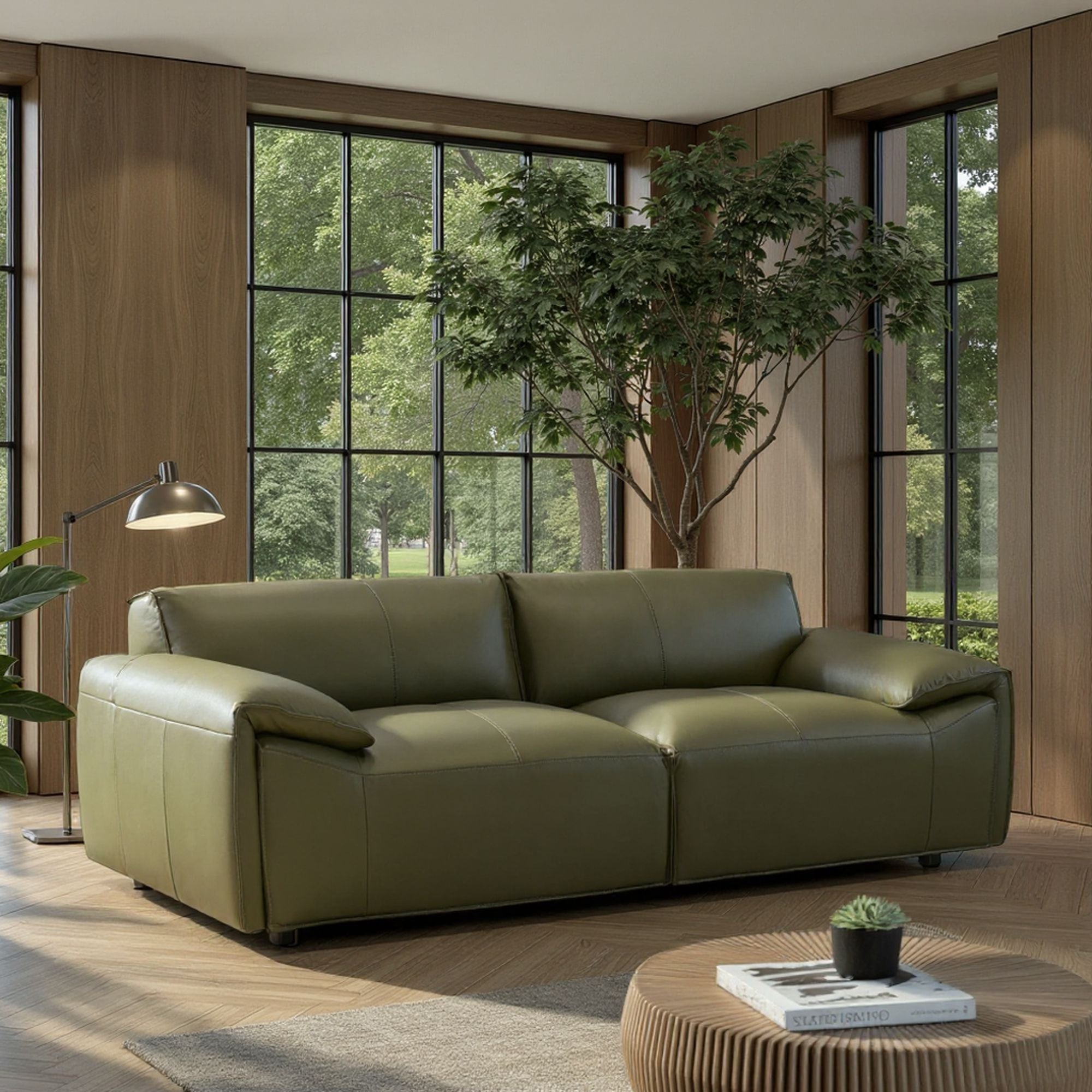 Tanner - Leather Sofa With Padded Arms