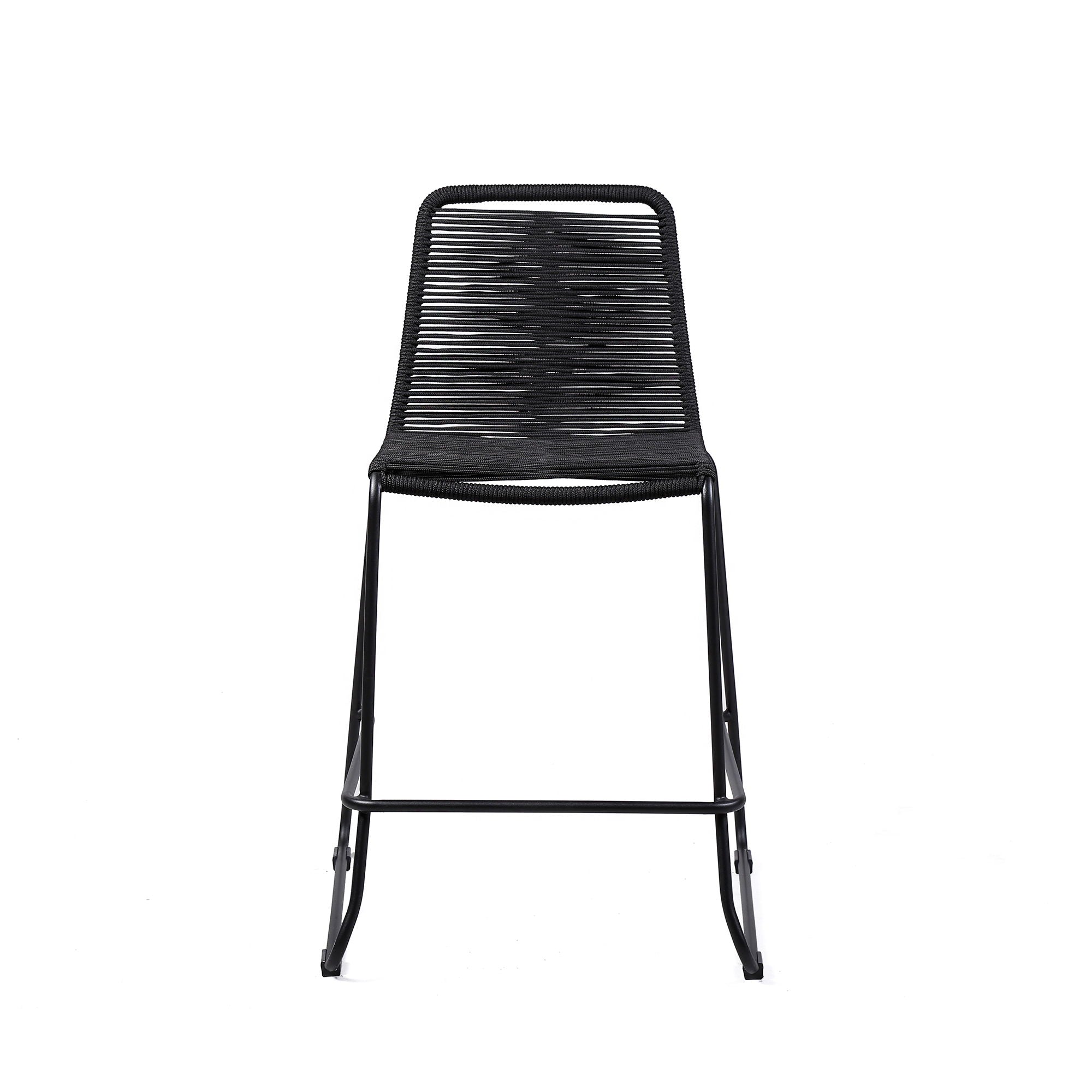 Shasta - 30" Outdoor Metal And Rope Stackable Barstool