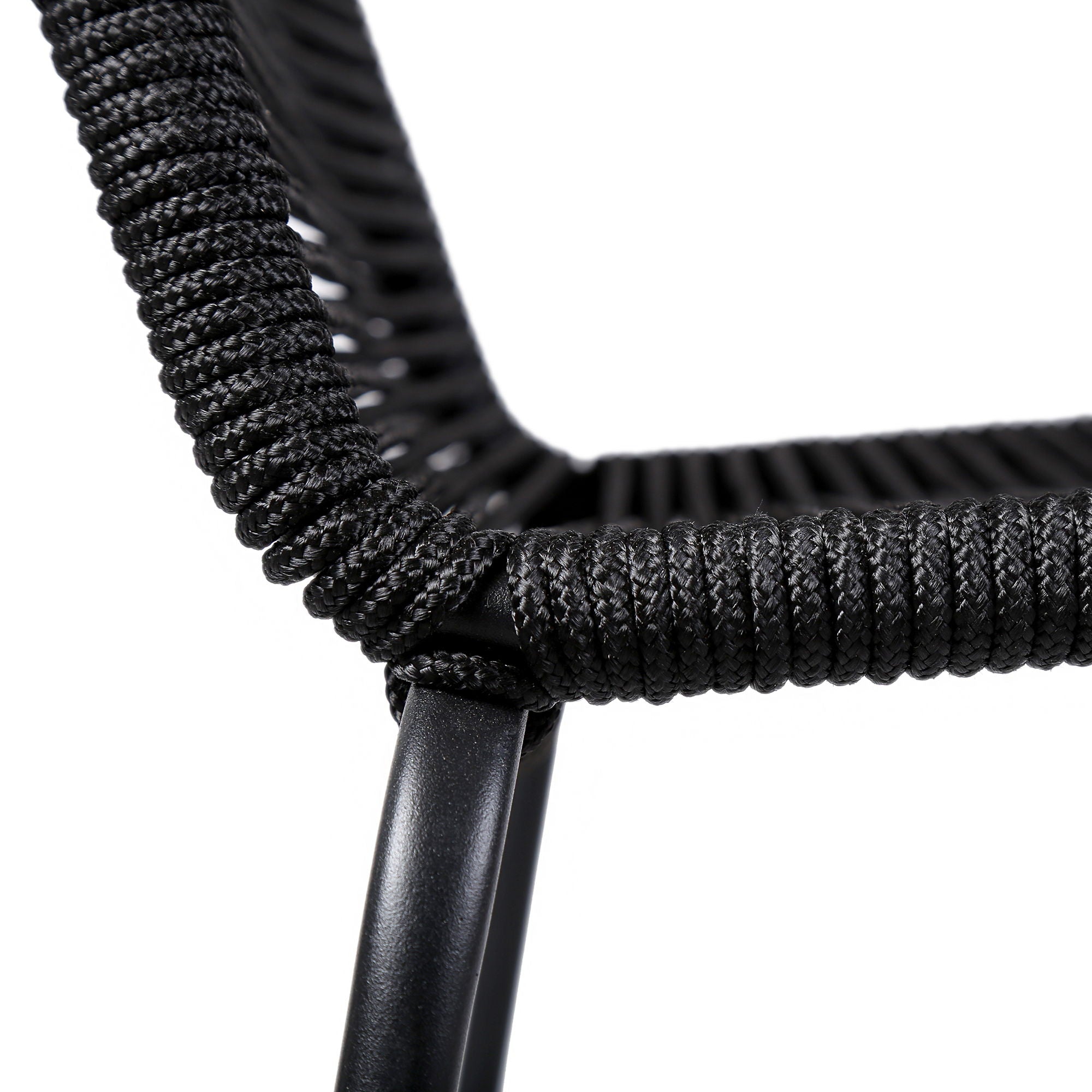 Shasta - 30" Outdoor Metal And Rope Stackable Barstool