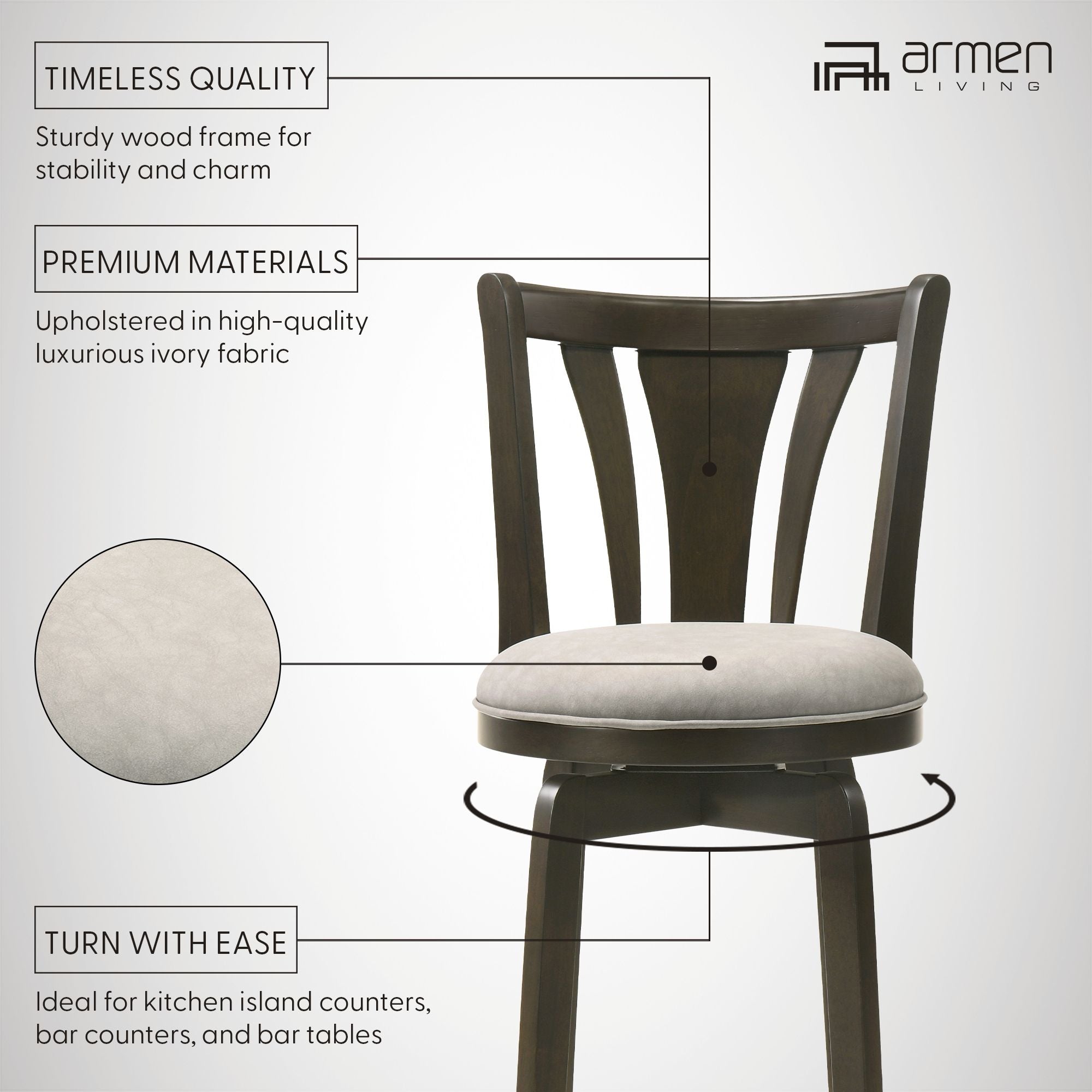 Elle - Swivel Counter Stool