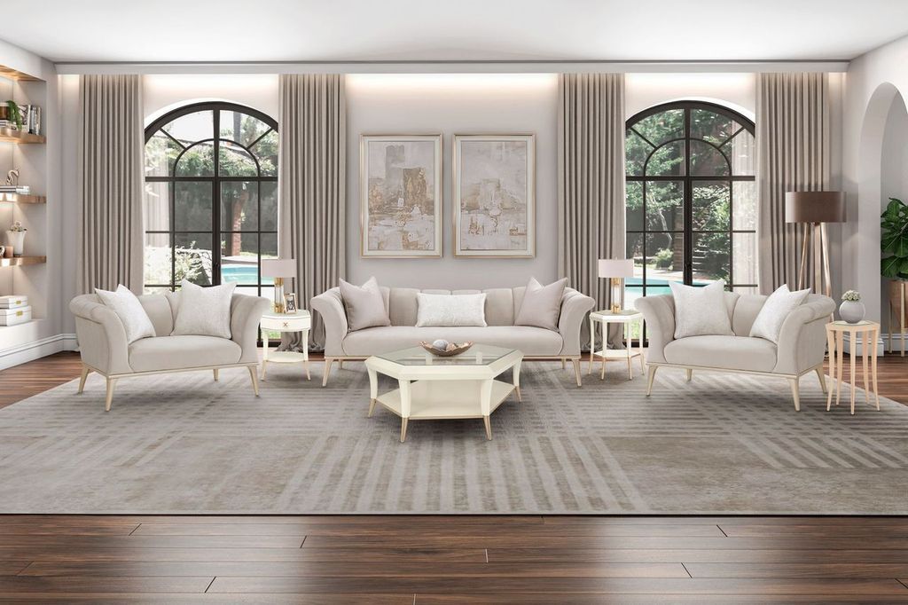 Yvette - Sofa - Porcini / Medium Champagne