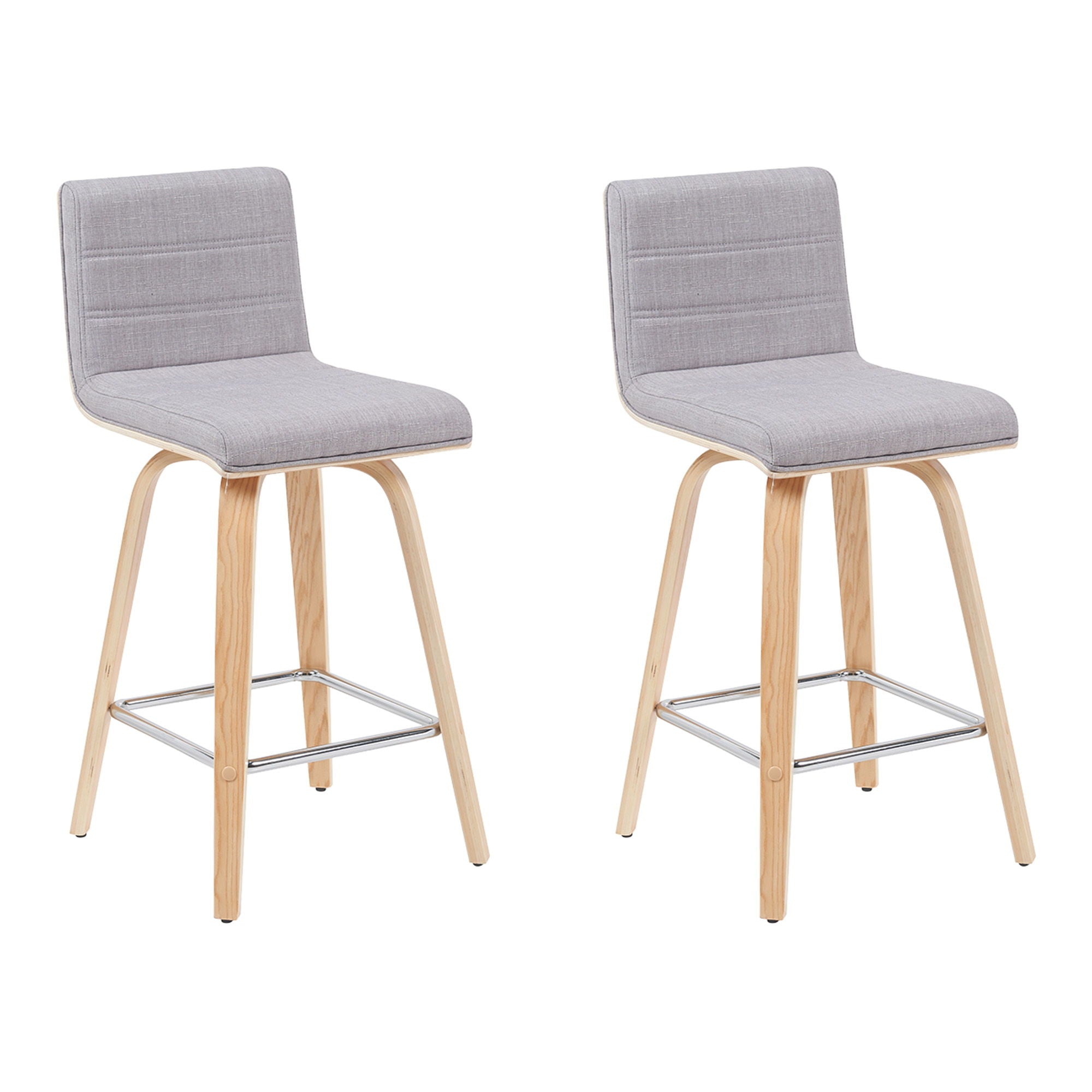 Vienna - Modern Counter Height Swivel Bar Stool - Patterned Oak Wood Frame