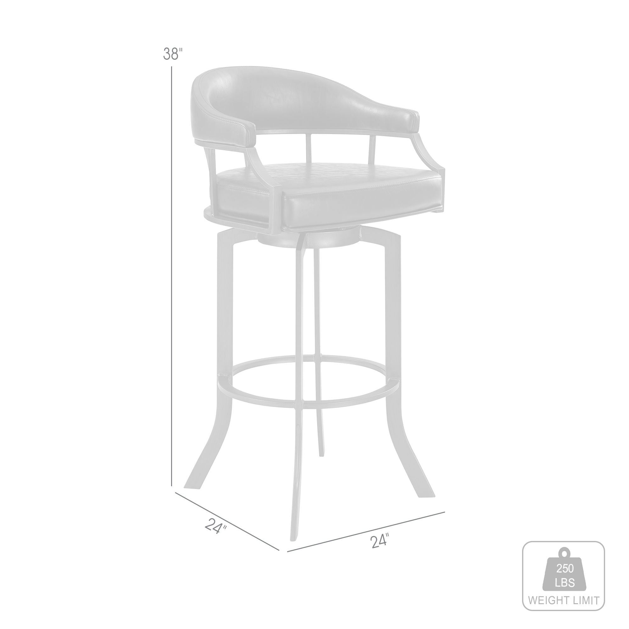 Pharaoh - Swivel Faux Leather Bar Stool - Mineral Finish