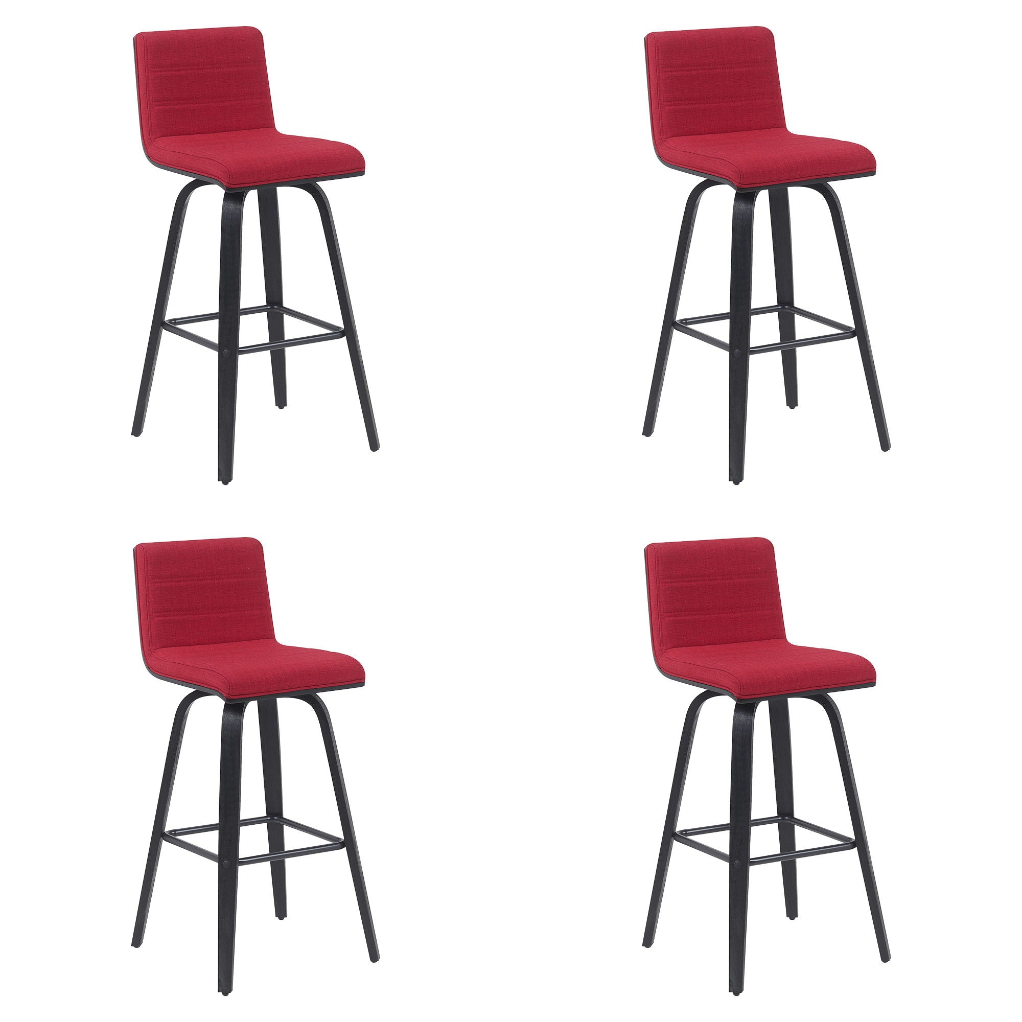 Vienna - Modern Swivel Bar Height Stool - Black Brushed Wood Frame