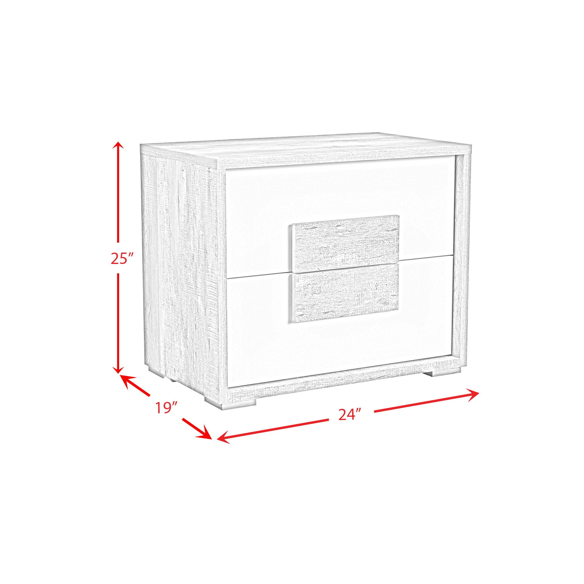 San Matteo - 2-Drawer Nightstand With USB - Gray