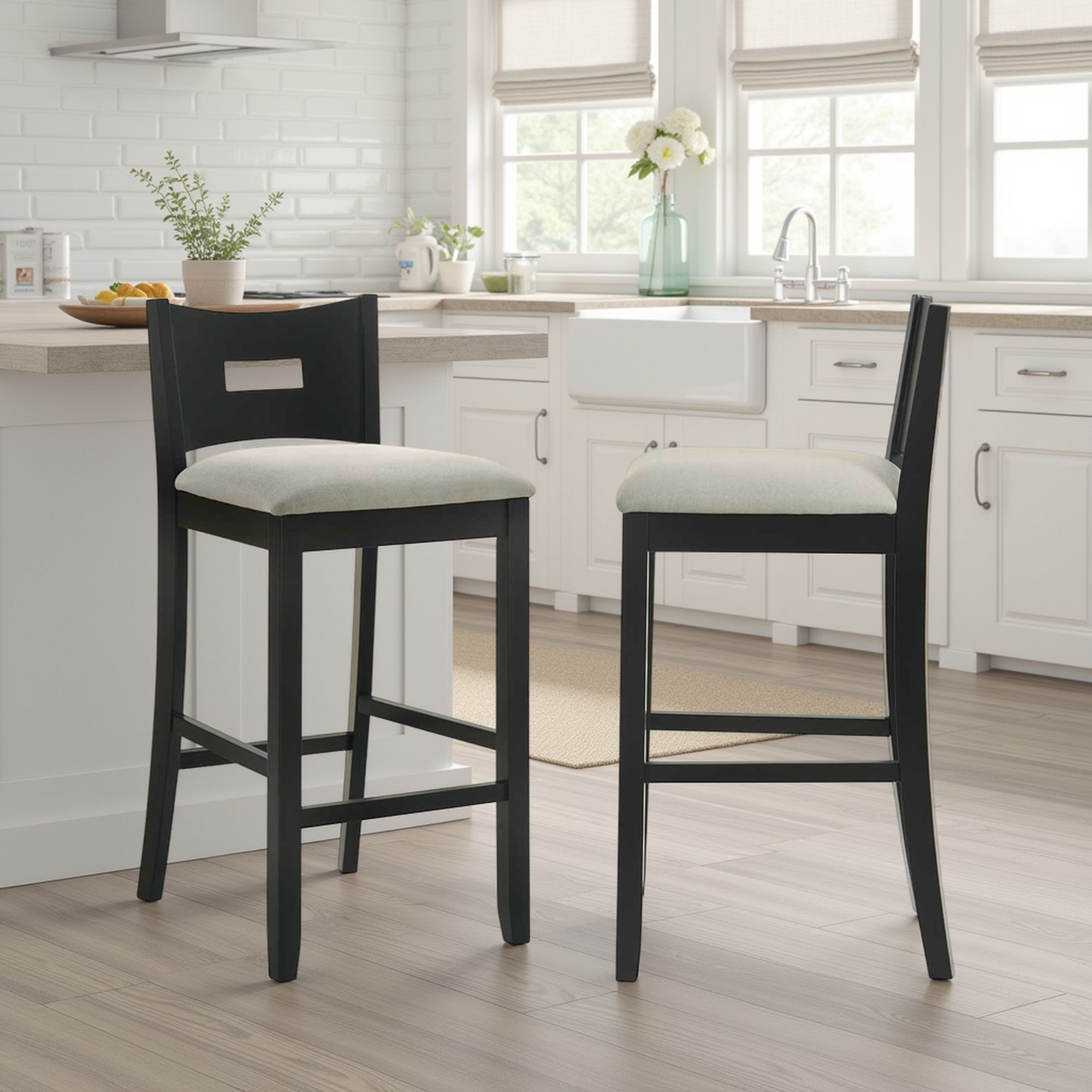 Ren - 26" Counter Height Rubberwood Barstool