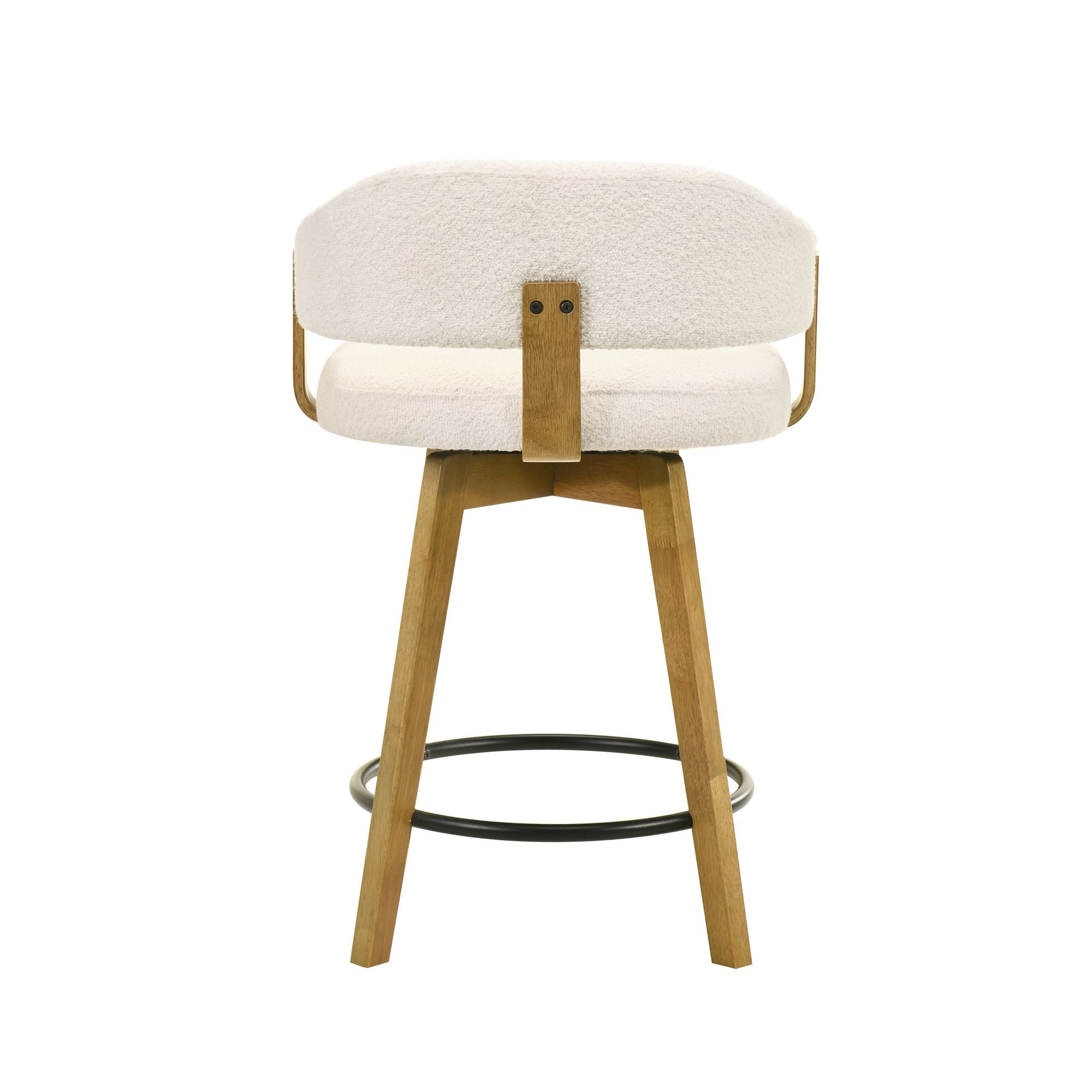 Callah - Contemporary Natural Wood Counter Height Kitchen Bar Stool