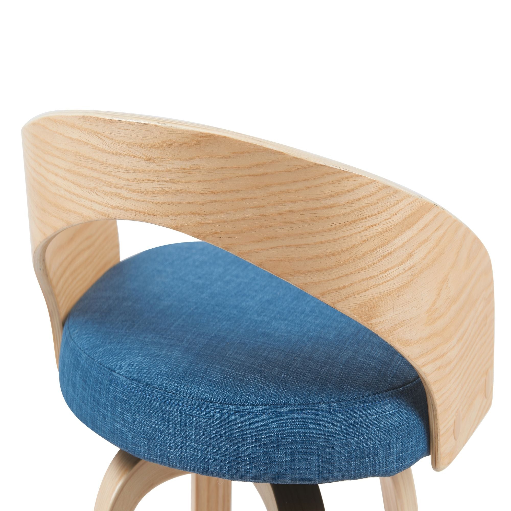 Sonia - Modern Swivel Bar Height Stool - Patterned Oak Wood Finish