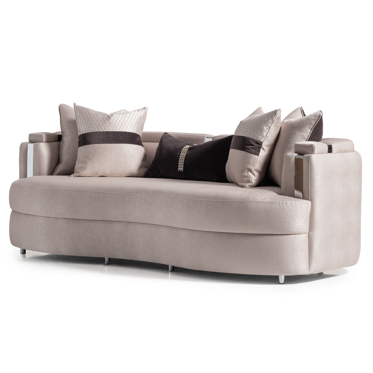 Carmela - Sofa - Zinc / Chrome