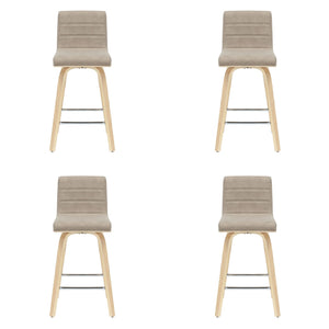 Vienna - 35.5" Swivel Counter Height Square Back Wood Bar Stool With Faux Leather Seat