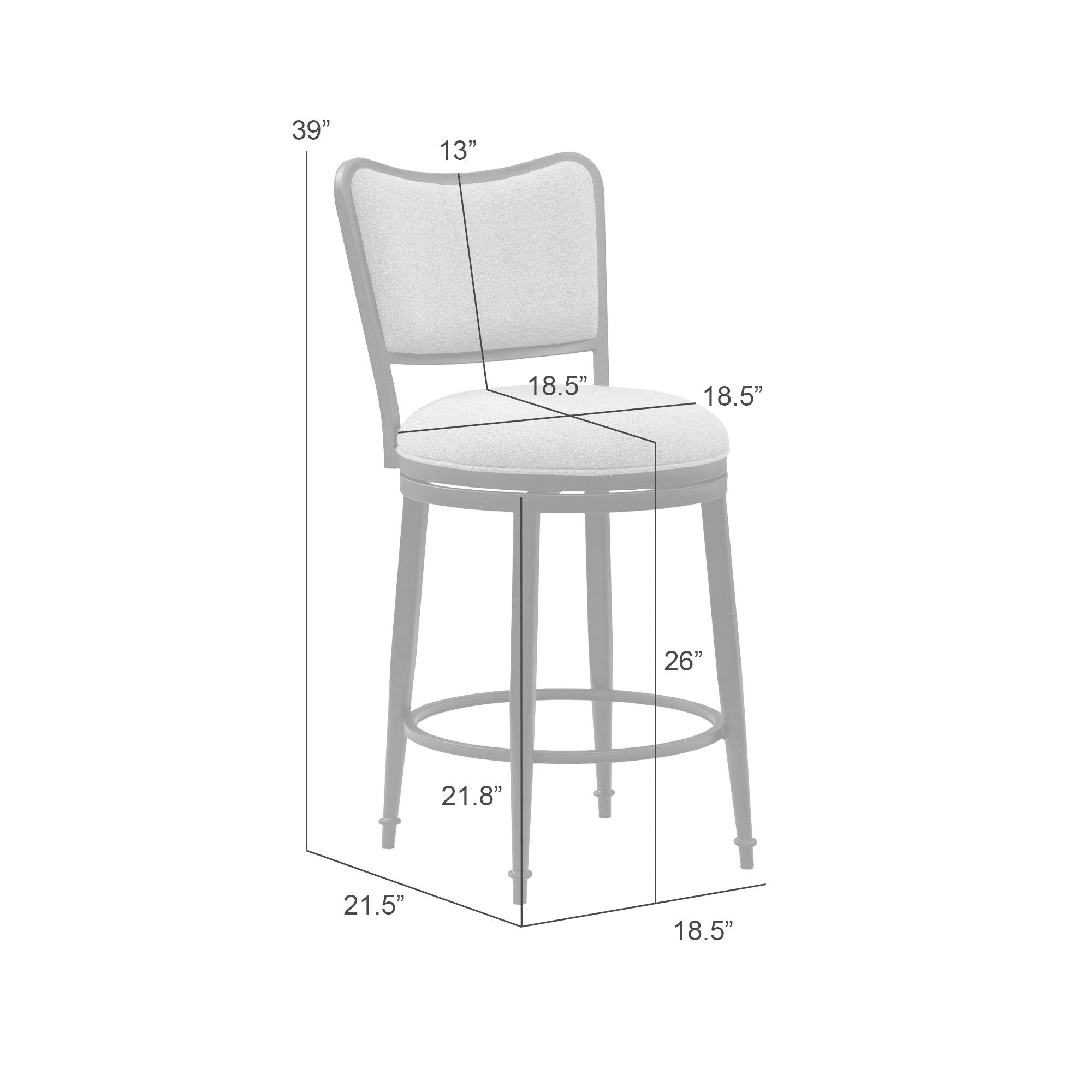 Baxter - Steel Frame Fabric Upholstered Swivel Counter Height Barstool