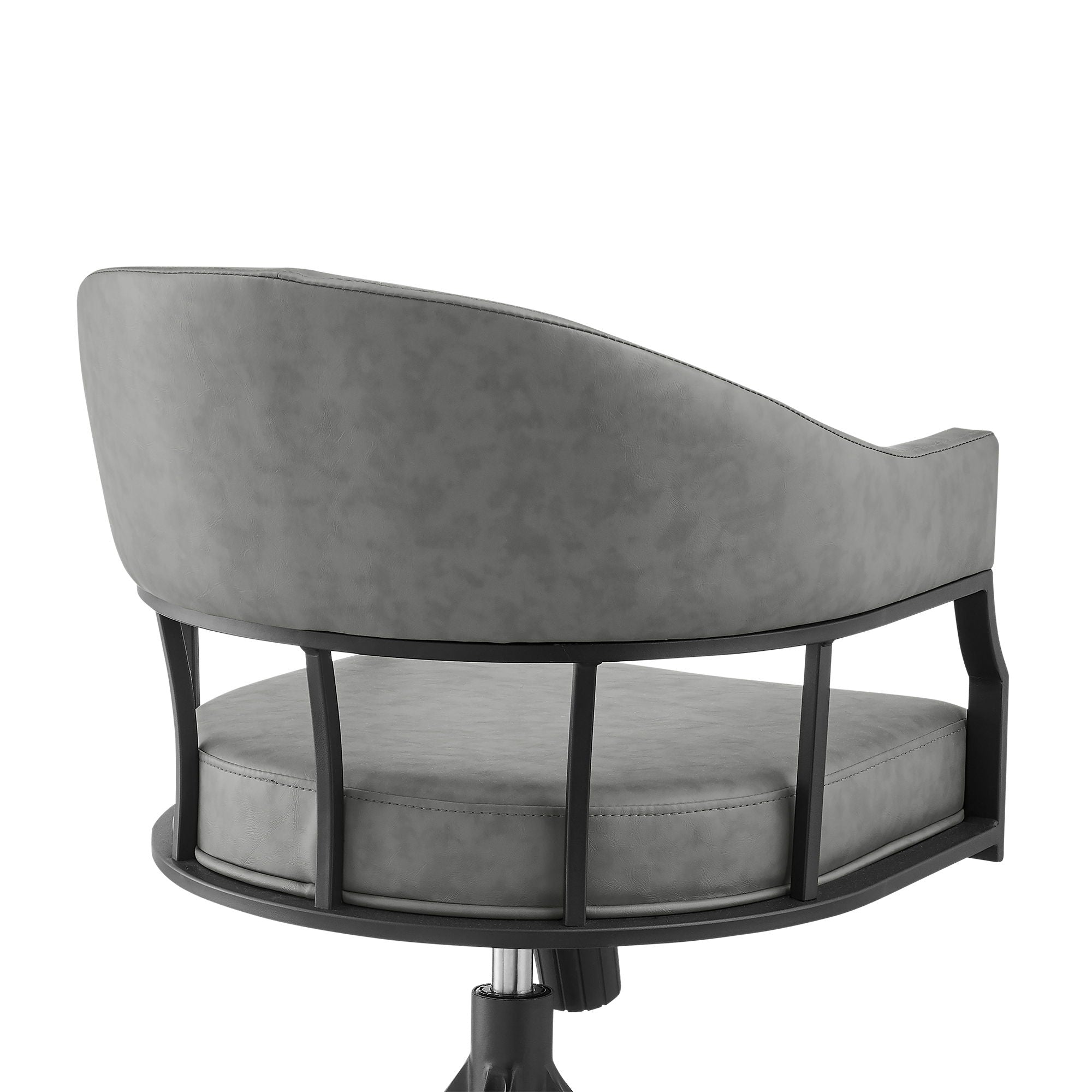 Tibet - Swivel Rolling Dining Chair - Matte Black / Vintage Gray