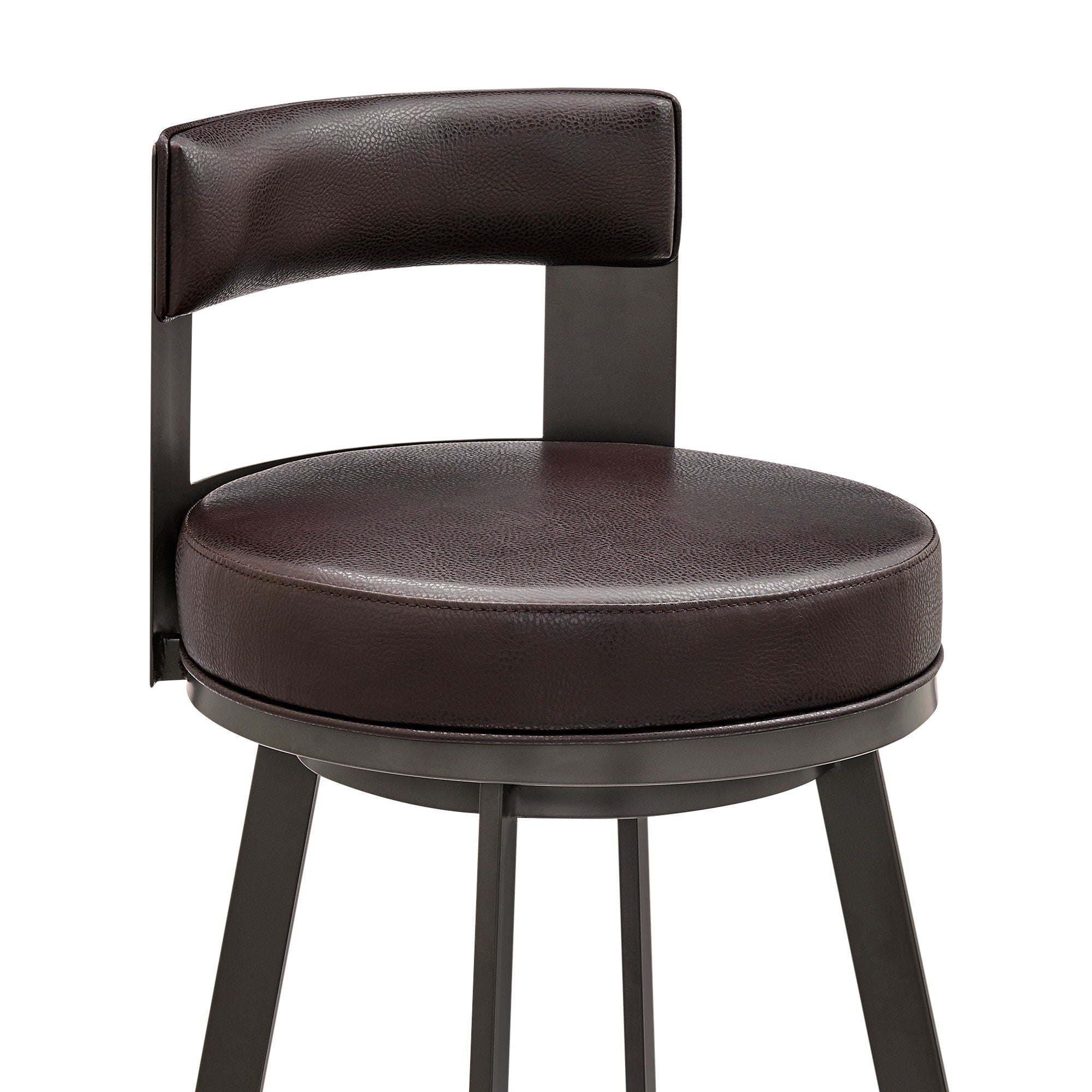 Lynof - Swivel Counter Stool - Black Finish