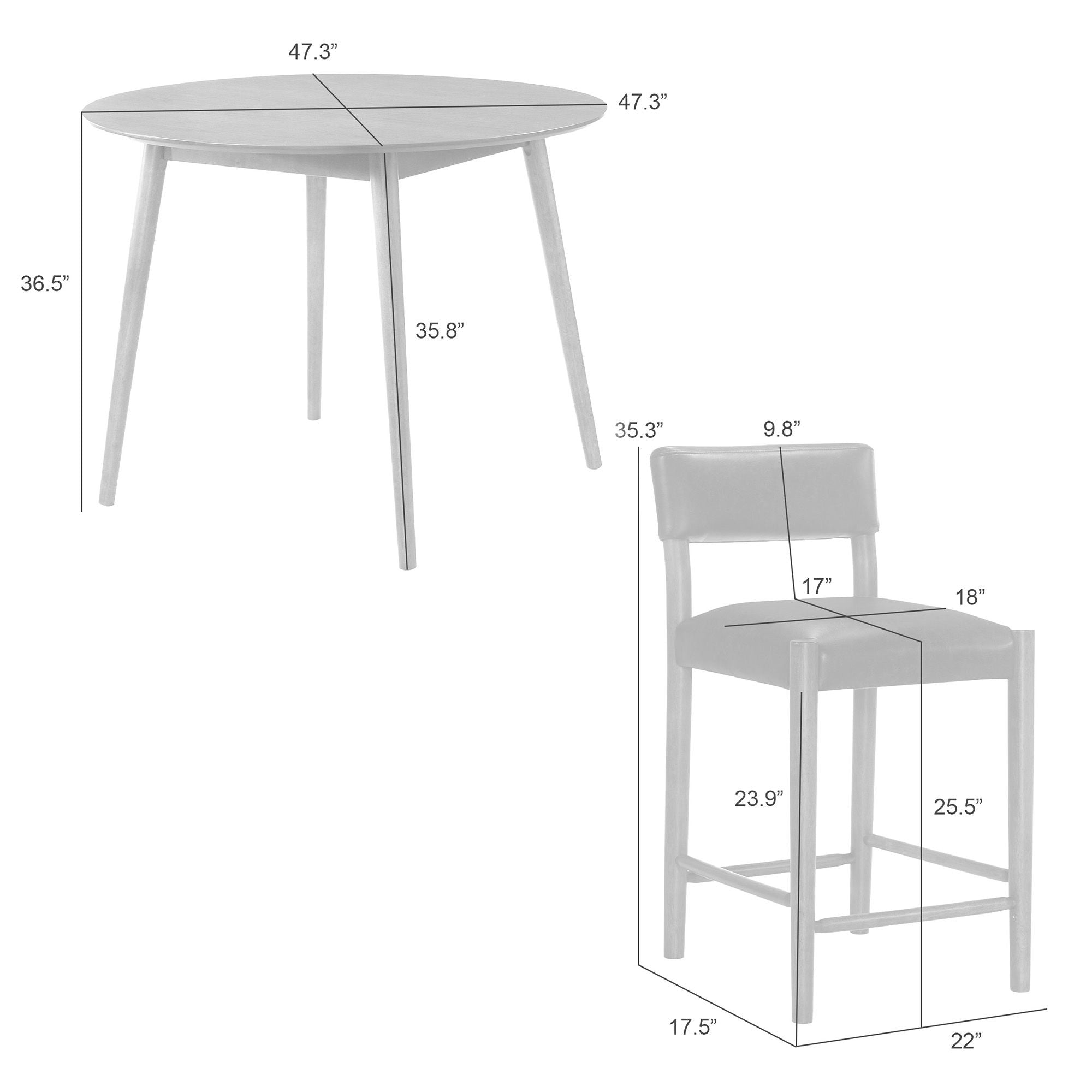 Bennet - 5-Piece Pub Wood Dining Set - Walnut