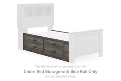 Frandern - Under Bed Storage With Side Rail - Gray