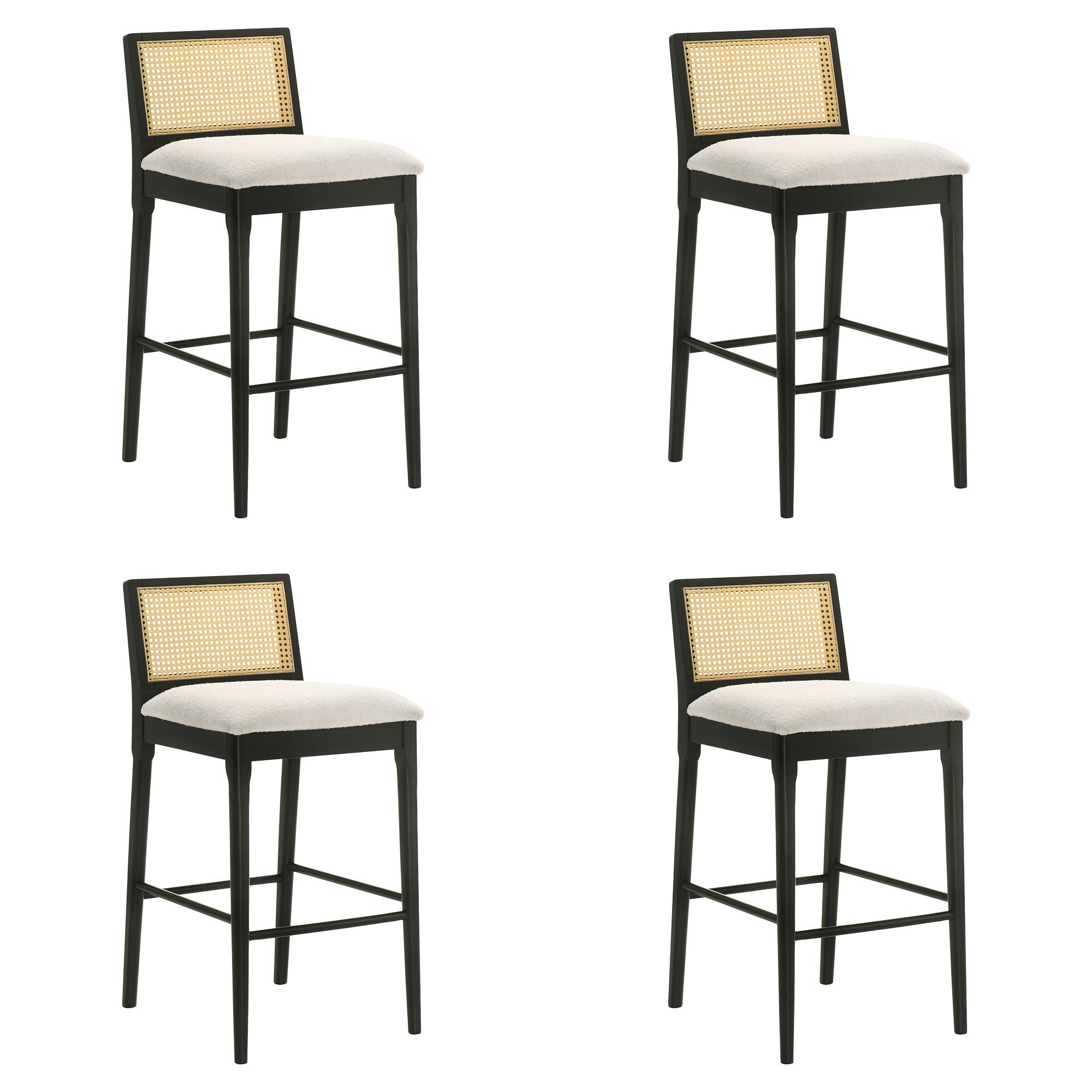 Tobias - Coastal Modern Wood Bar Height Kitchen Bar Stool