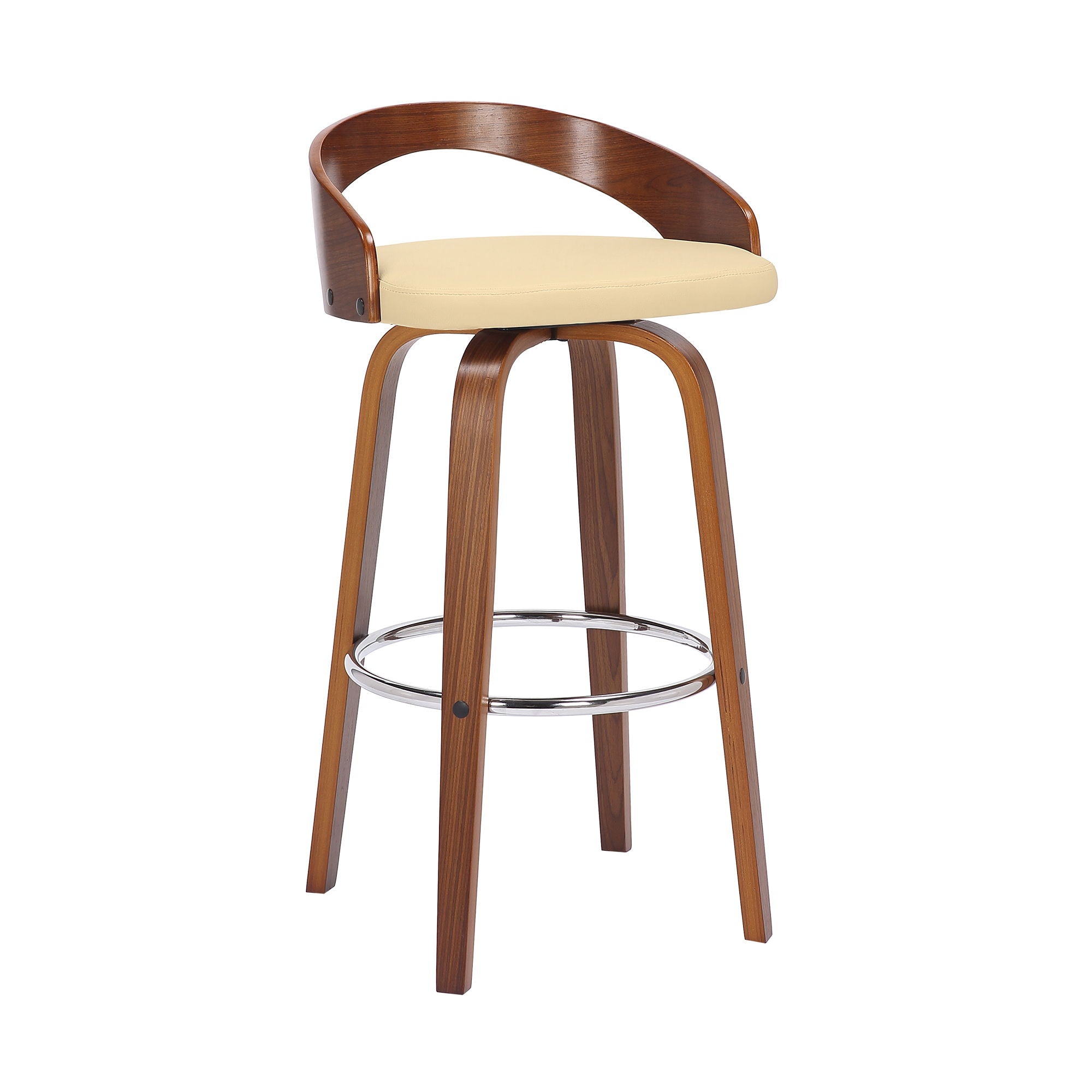 Sonia - 30" Bar Height Swivel Bar Stool - Walnut Wood