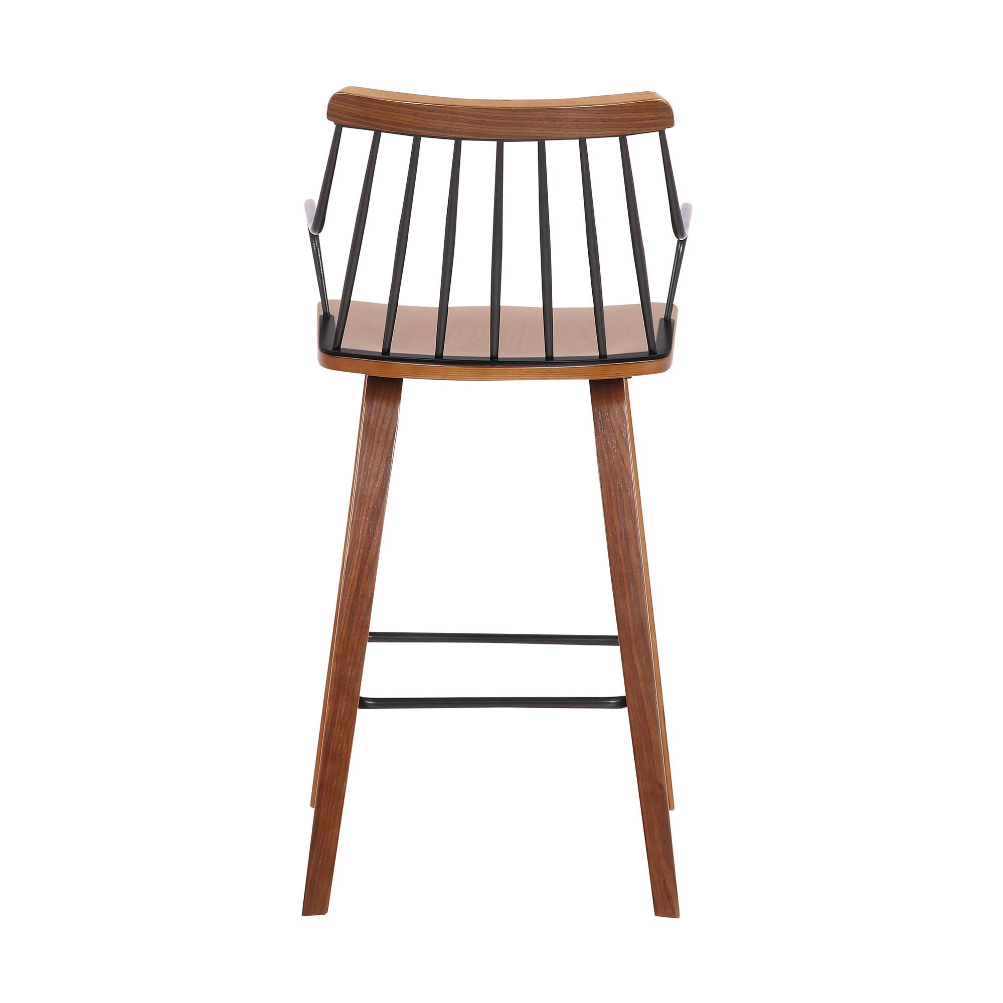 Micah - 26" Modern Counter Height Bar Stool - Walnut / Metal