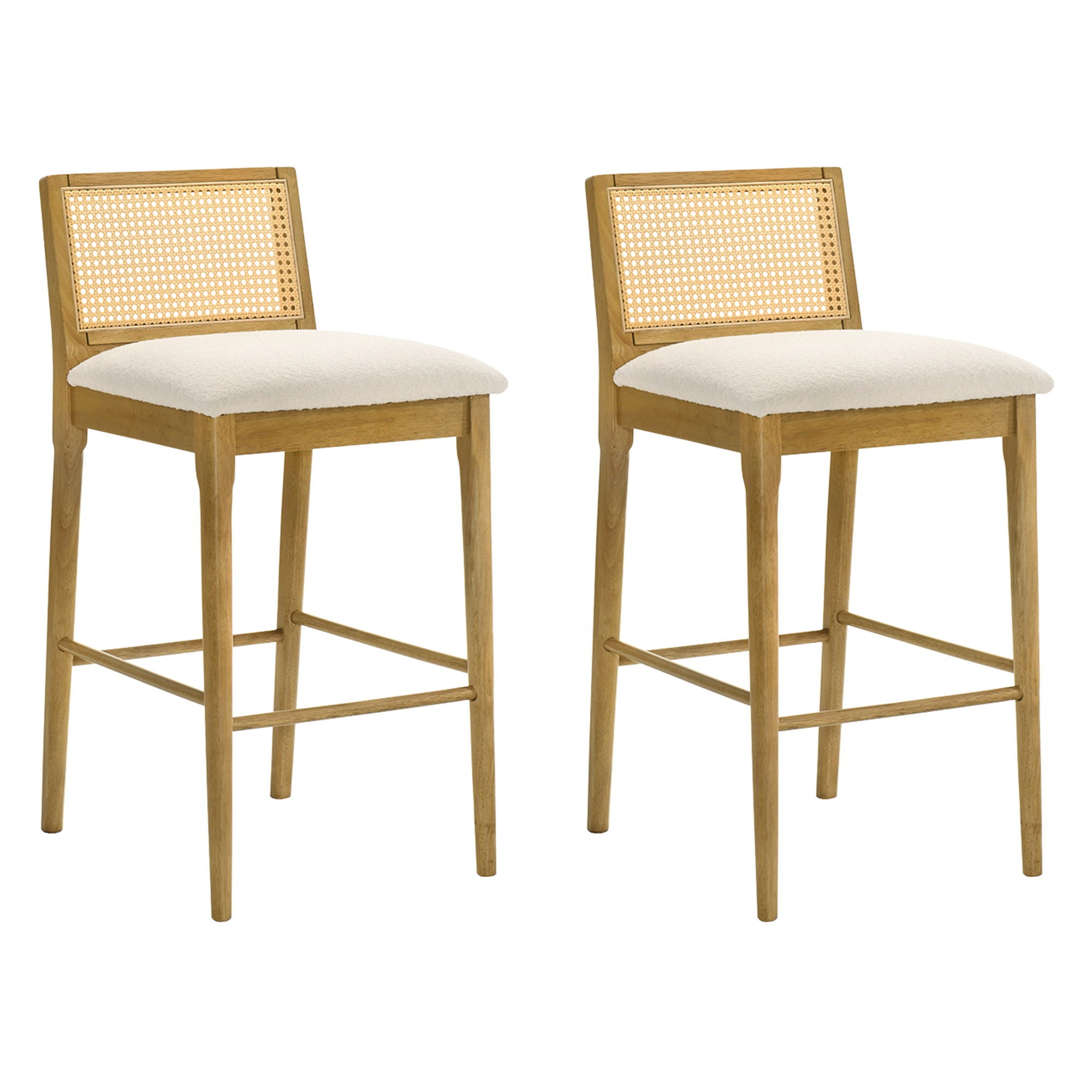 Tobias - Coastal Modern Wood Bar Height Kitchen Bar Stool