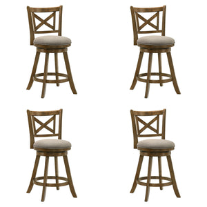 Kodi - Modern Farmhouse Swivel Wood Counter Height Kitchen Bar Stool