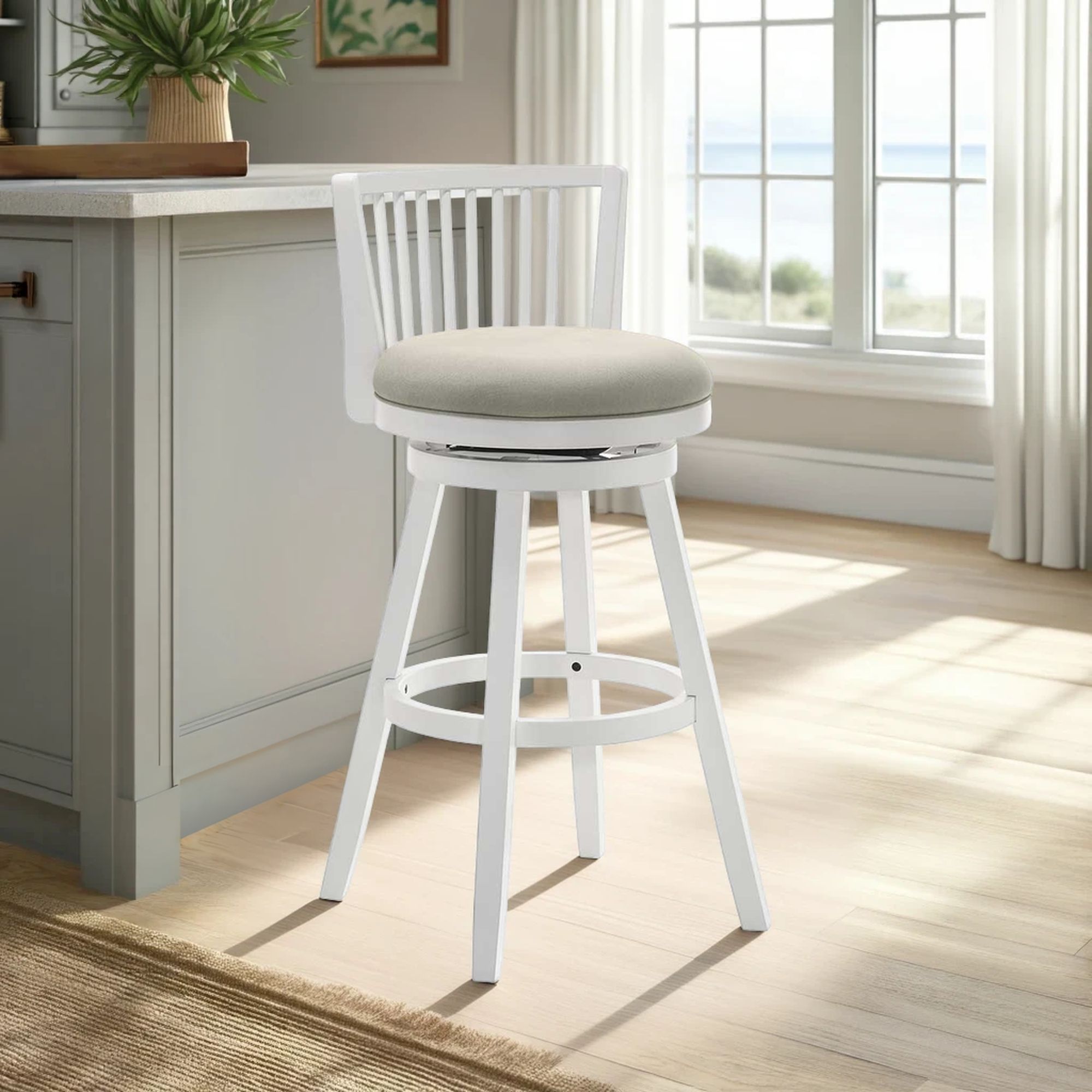 Harper - 26" Amber Glow Counter Height Rubberwood Swivel Barstool
