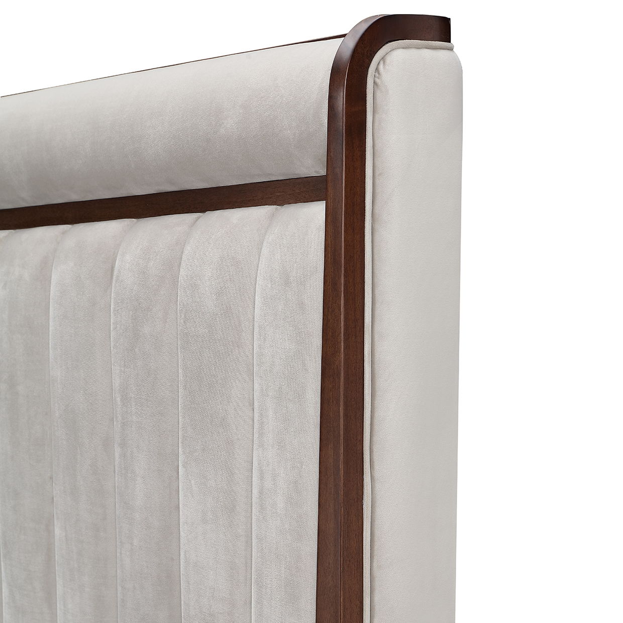 Houston - Eastern King Channel Tufted Panel Bed - Porcini / Walnut