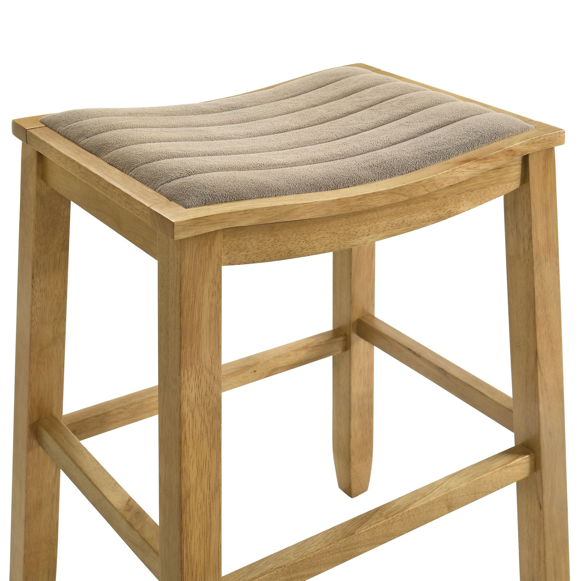 Iyani - Coastal Modern Wood Bar Height Kitchen Bar Stool