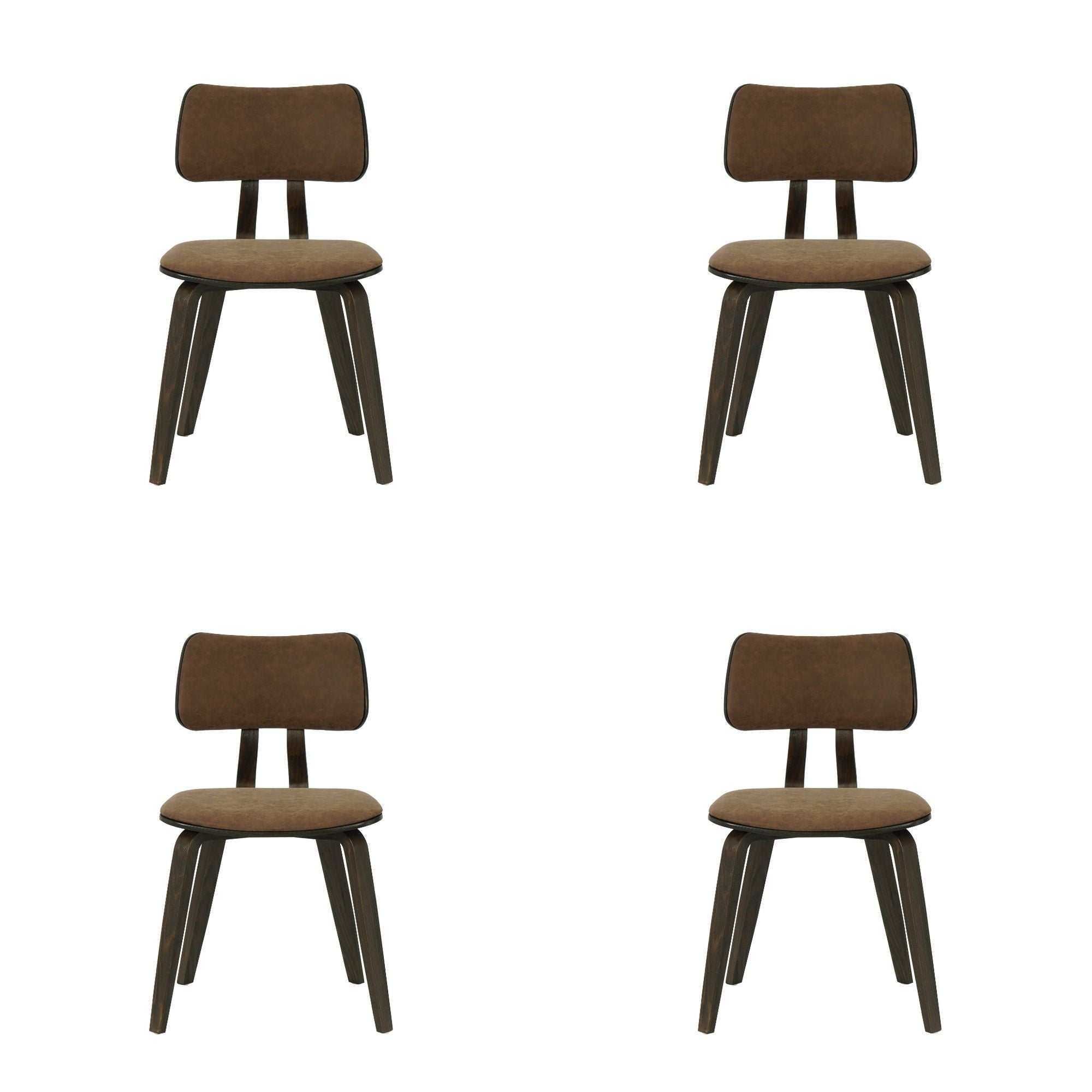 Jaguar - Curved Back Wood Dining Chair With Faux Leather Seat