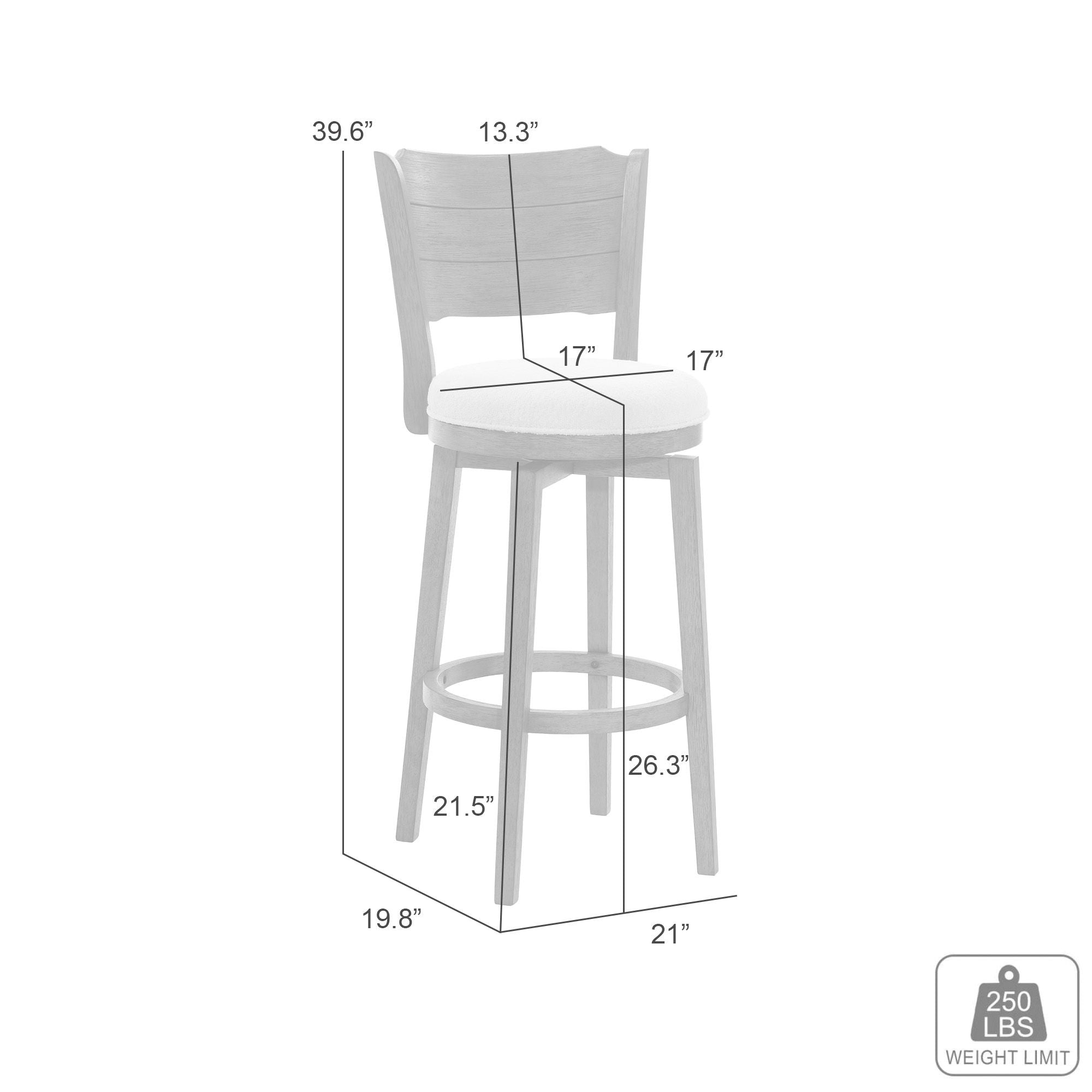 Winsley - Coastal Modern Swivel Wood Counter Height Kitchen Bar Stool