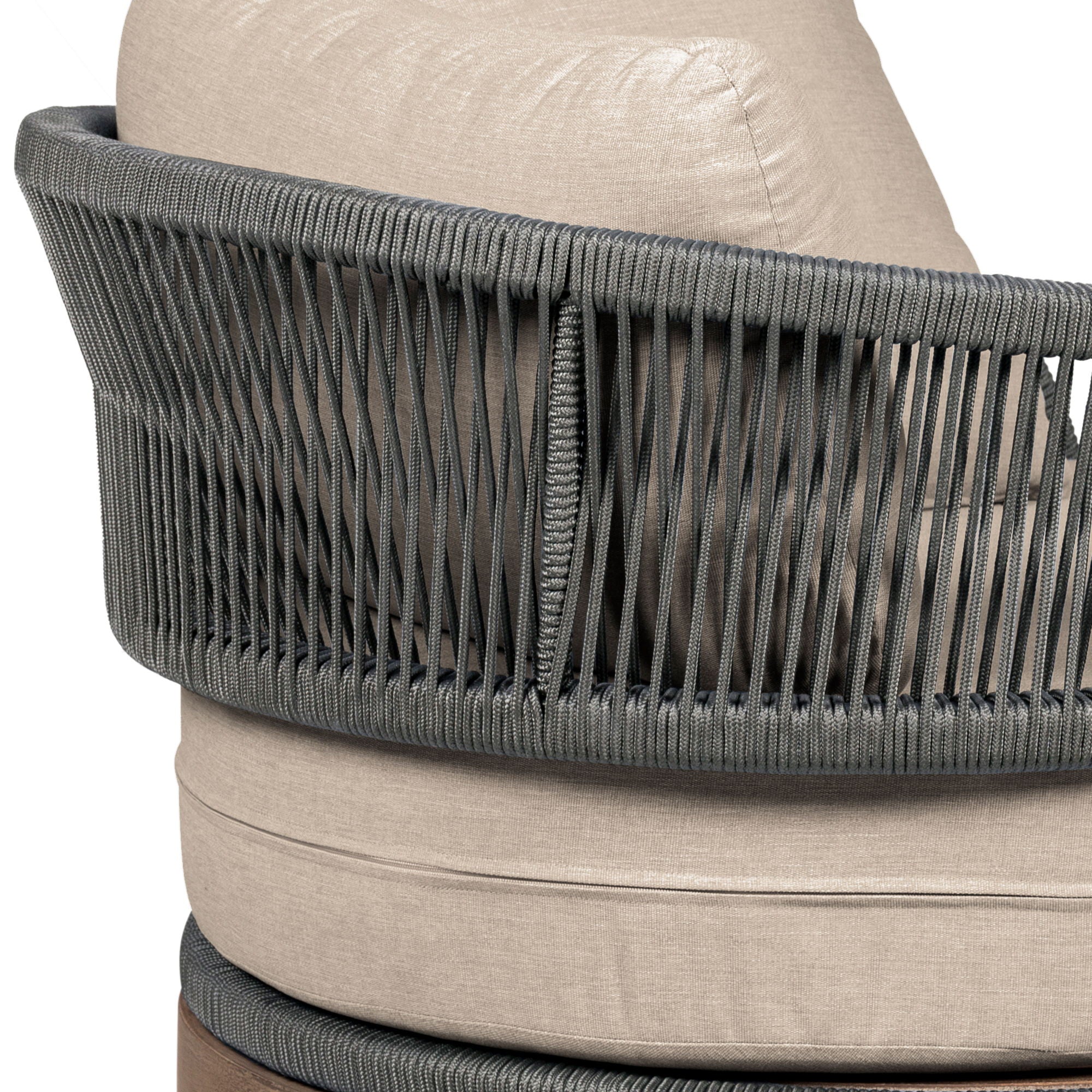 Orbit - Swivel Outdoor Patio Chair - Weathered Eucalyptus / Taupe