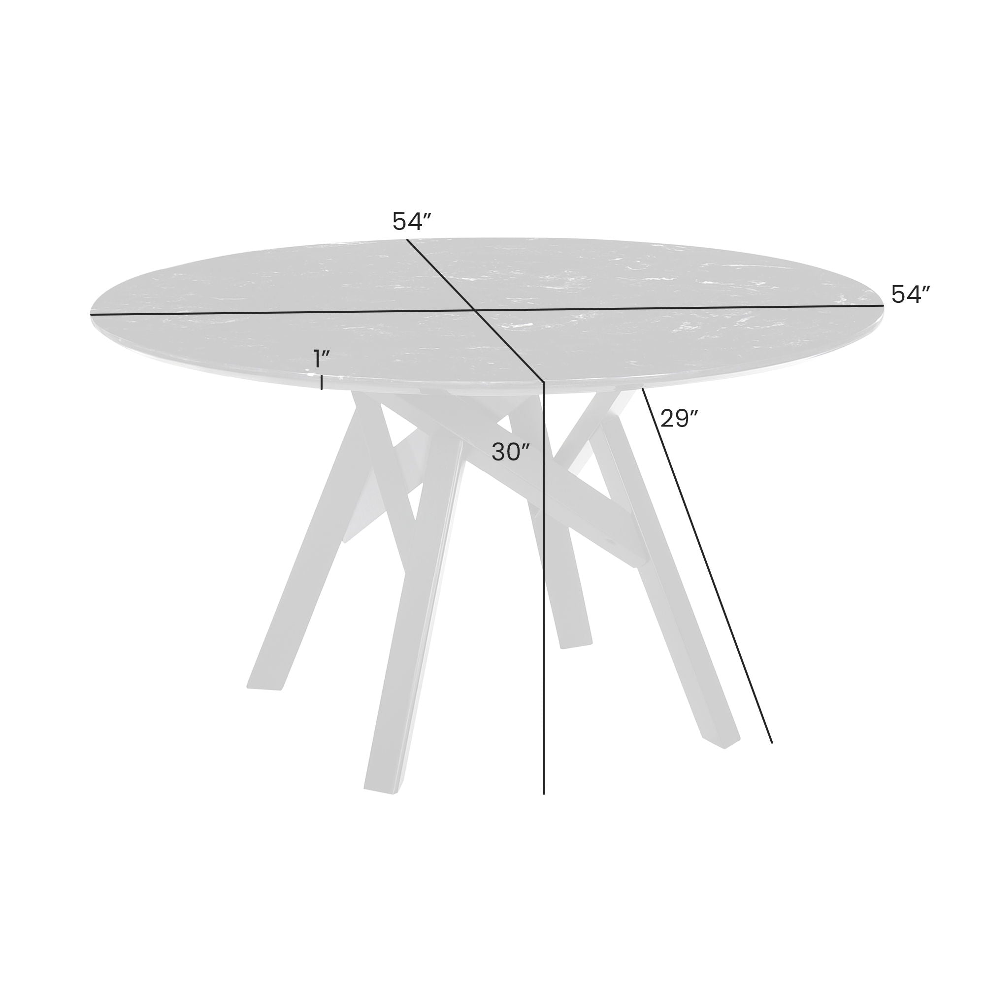 Venus - Round Mid-Century Modern Dining Table