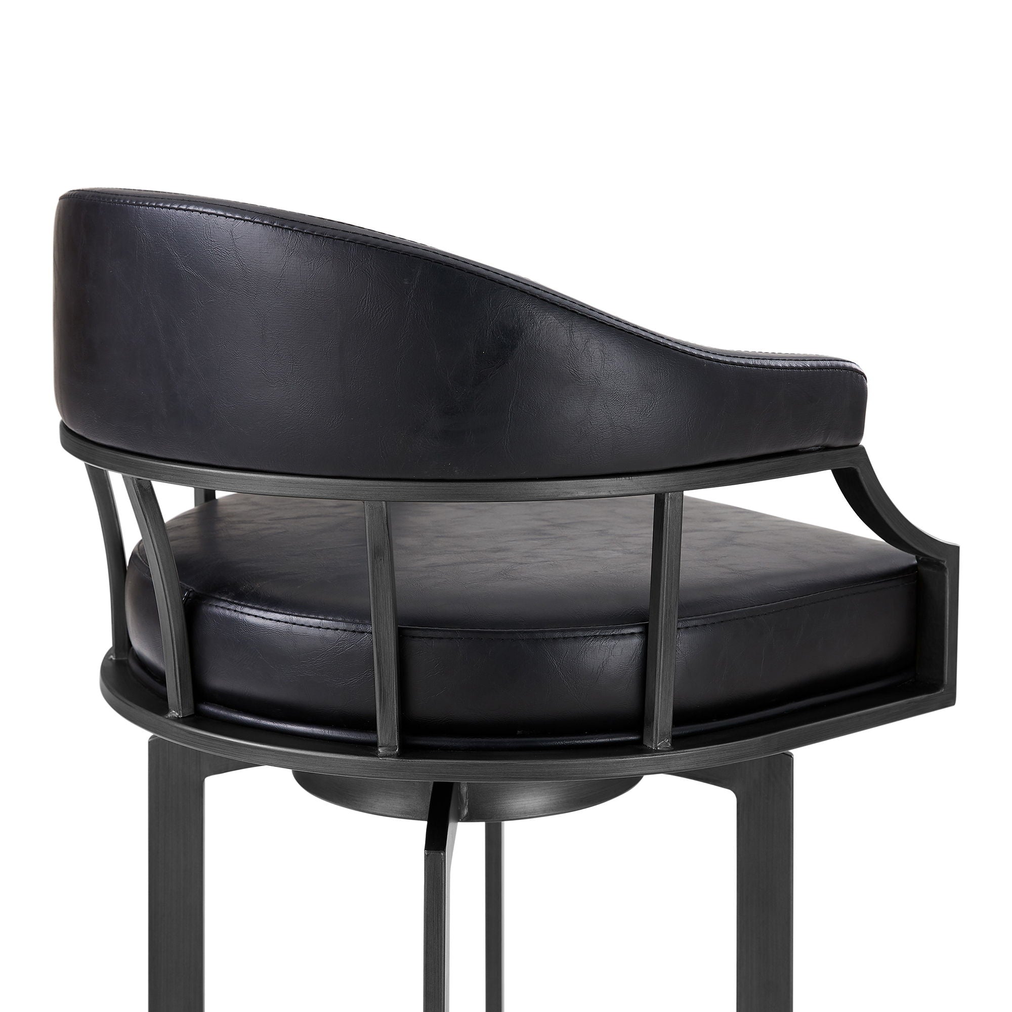 Pharaoh - Swivel Faux Leather Bar Stool - Mineral Finish