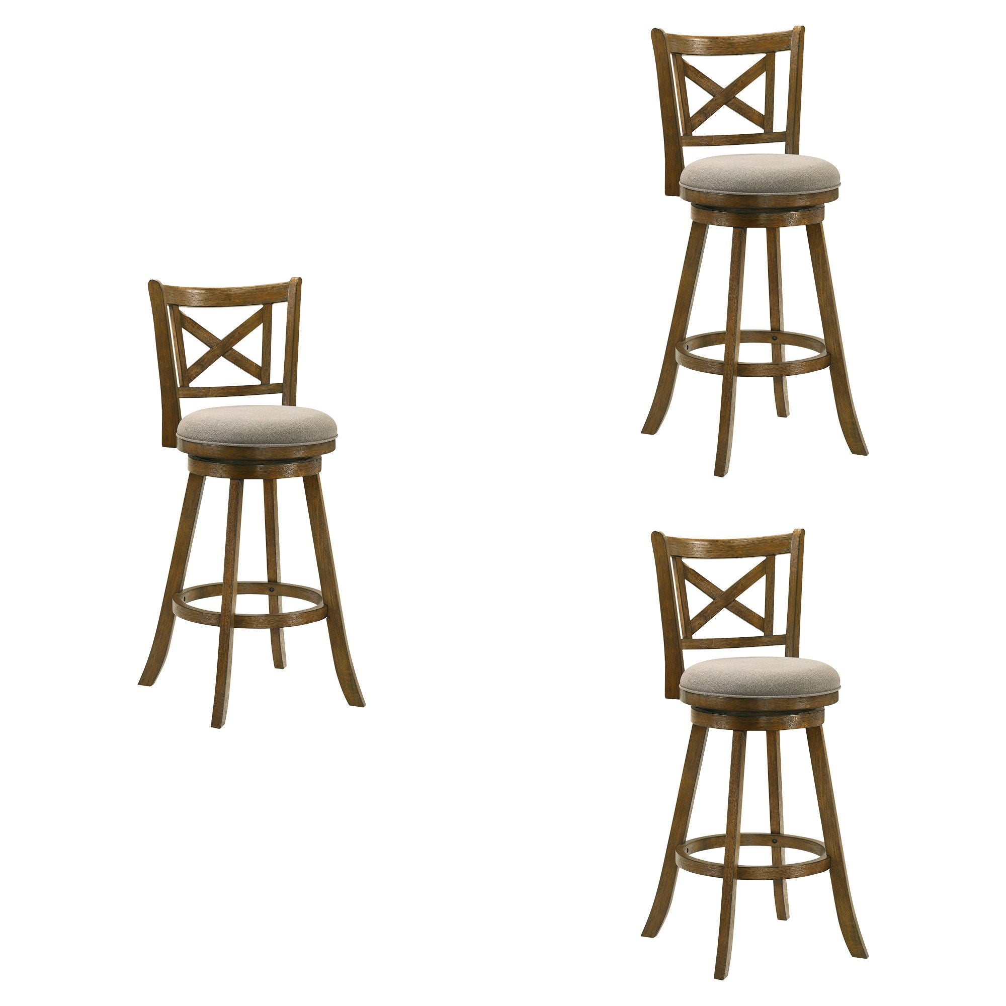 Kodi - Modern Farmhouse Swivel Wood Bar Height Kitchen Bar Stool