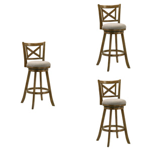 Kodi - Modern Farmhouse Swivel Wood Bar Height Kitchen Bar Stool
