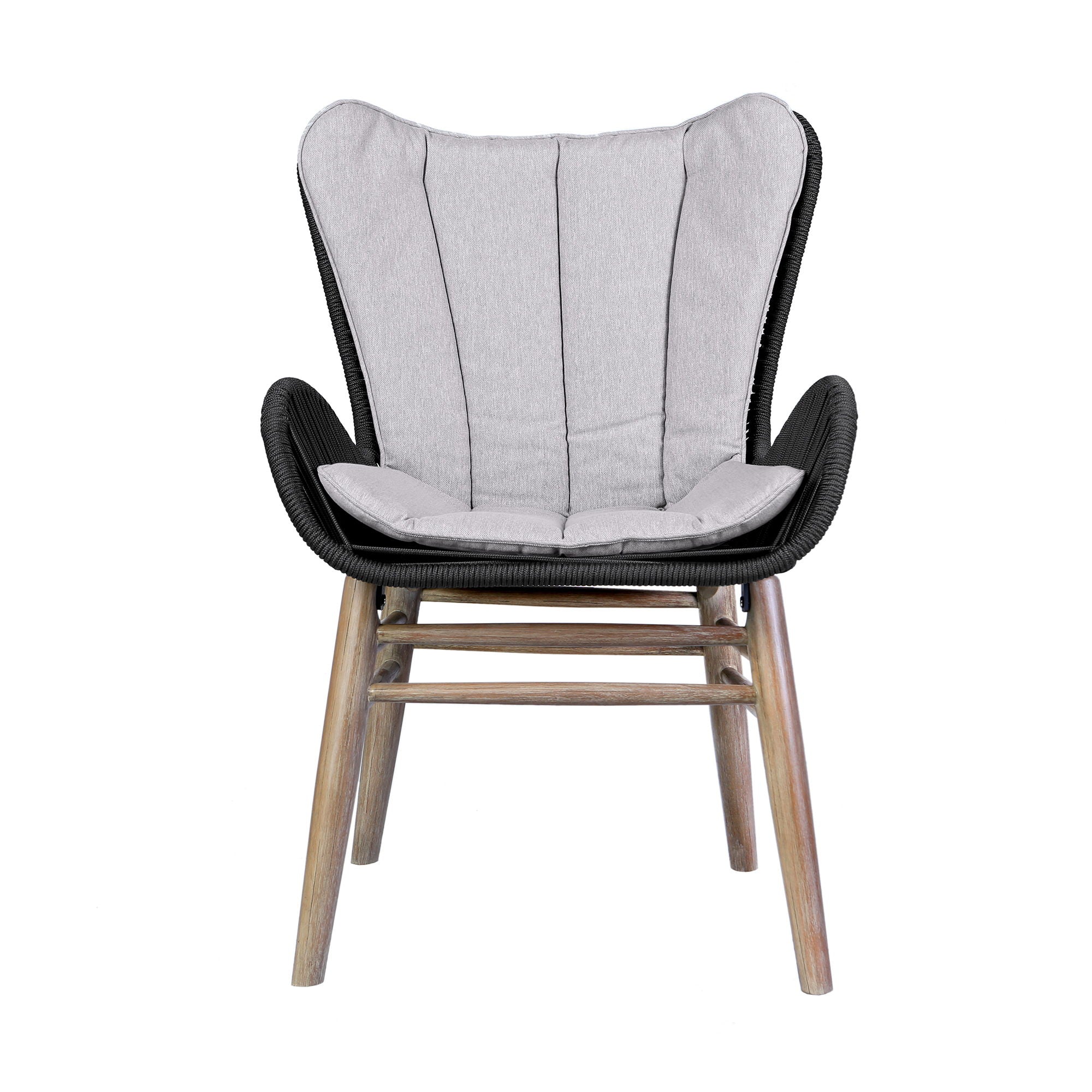 Mateo - Outdoor Patio Dining Chair - Light Eucalyptus / Charcoal