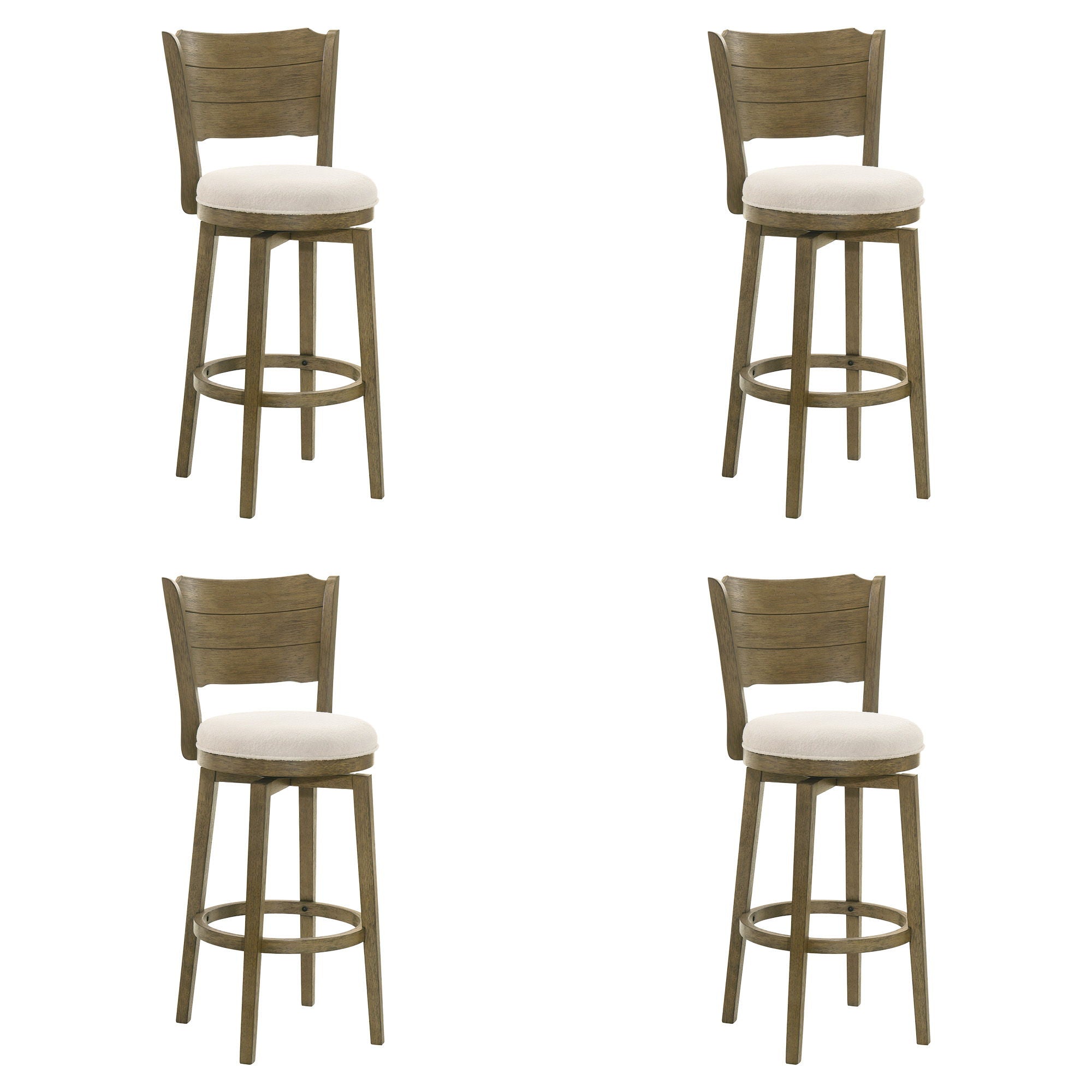 Winsley - Coastal Modern Swivel Wood Bar Height Kitchen Bar Stool