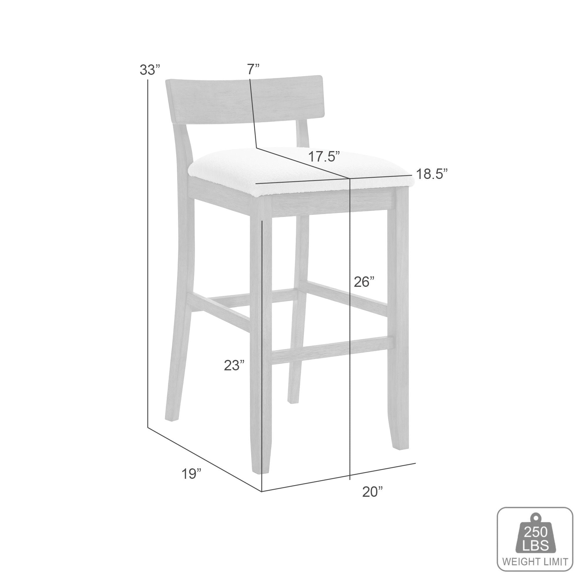 Merie - Modern Transitional Wood Counter Height Kitchen Bar Stool