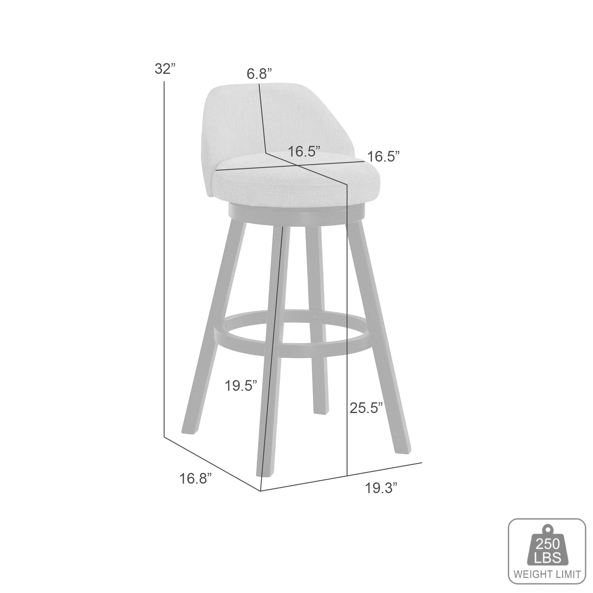 Erika - Modern Transitional Swivel Wood Counter Height Kitchen Bar Stool