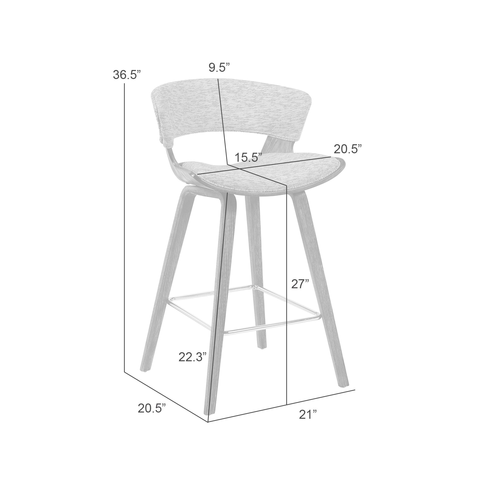 Jagger - Modern Barstool With Black Frame