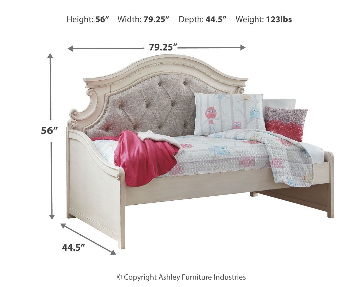 Realyn - Twin Day Bed - Chipped White