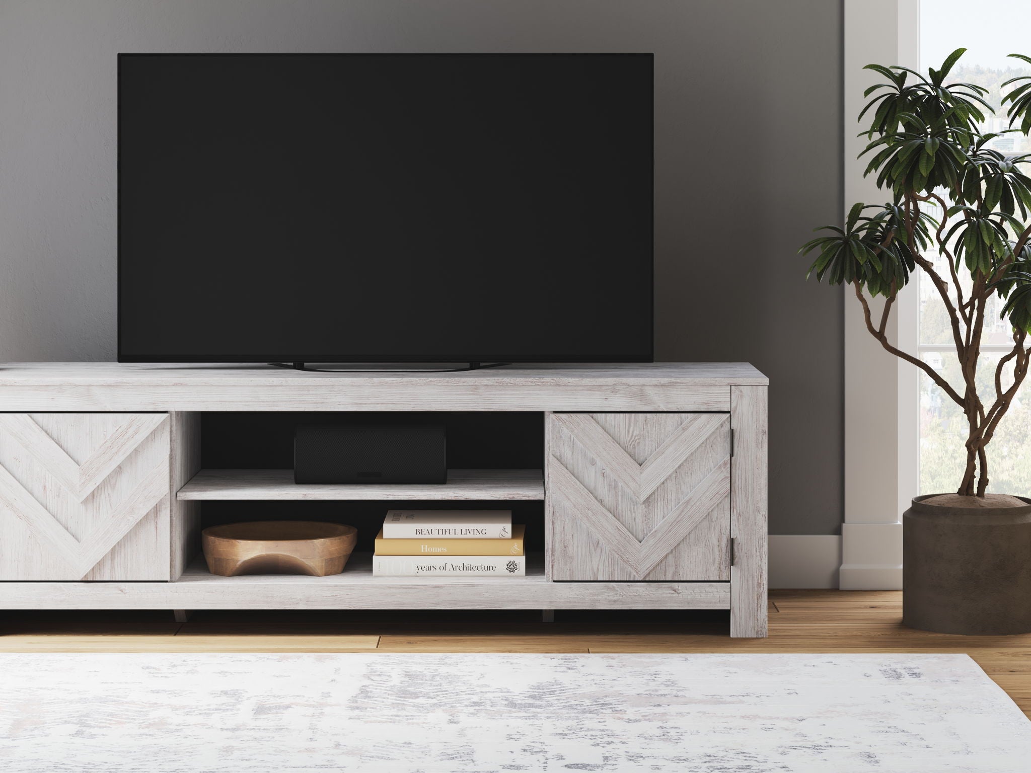 Cayboni - LG TV Stand With Fireplace Option