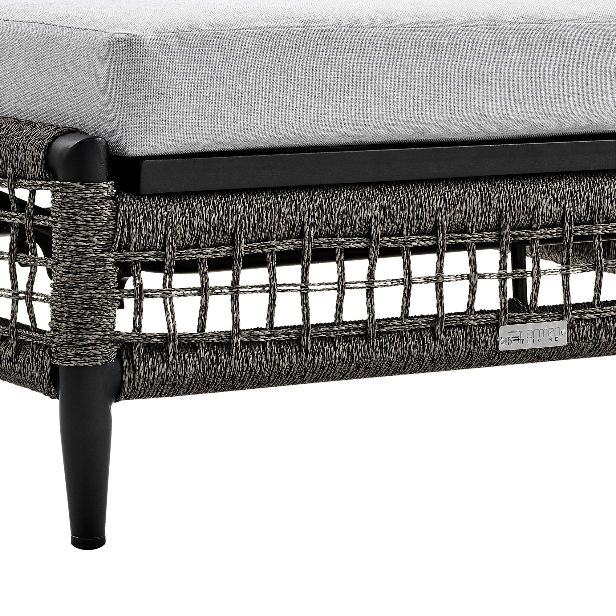 Alegria - Outdoor Patio Adjustable Chaise Lounge Chair In Aluminum With Gray Rope And Cushions