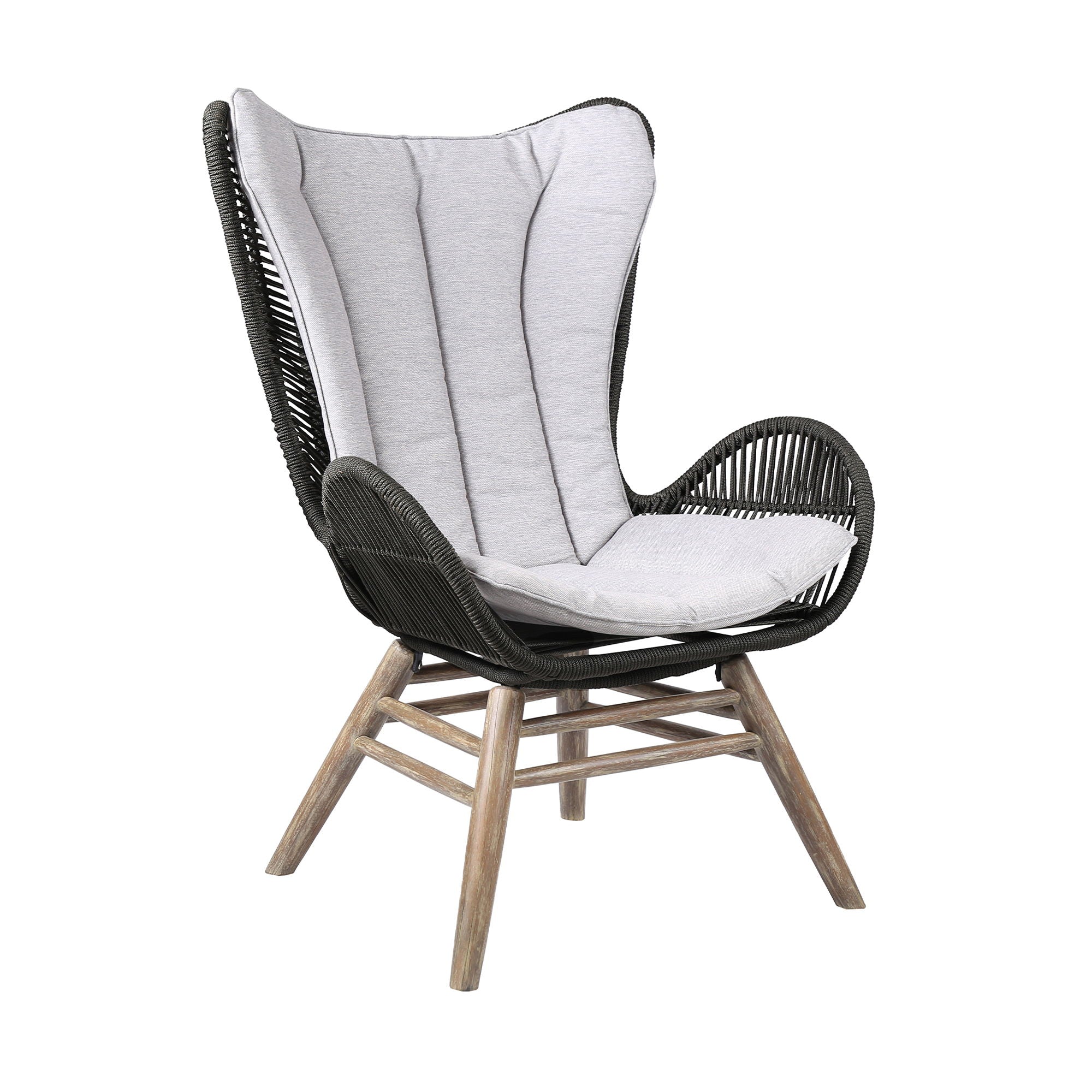 King - Indoor / Outdoor Lounge Chair And Cushion - Light Eucalyptus / Truffle