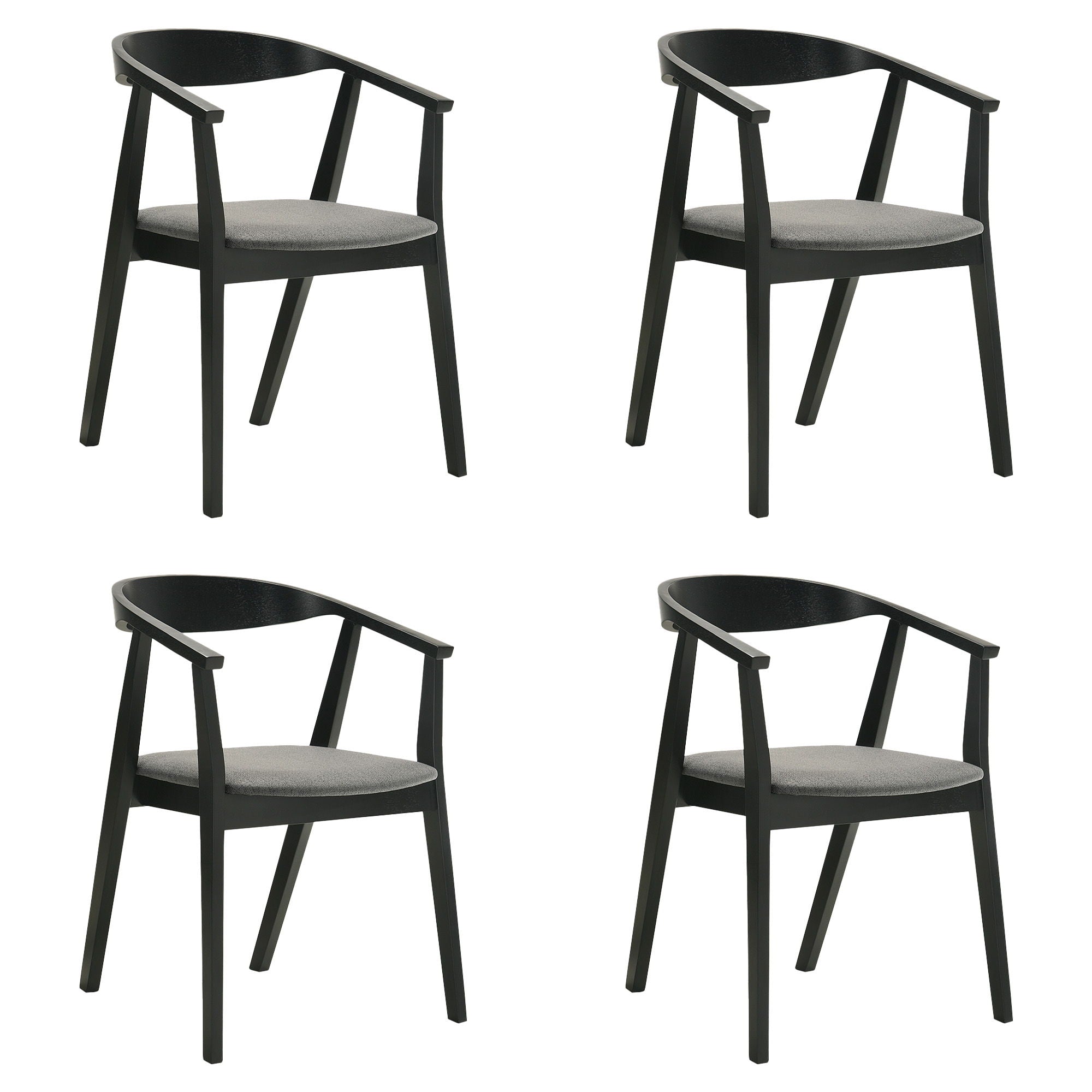 Santana - Wood Dining Chair With Black Frame