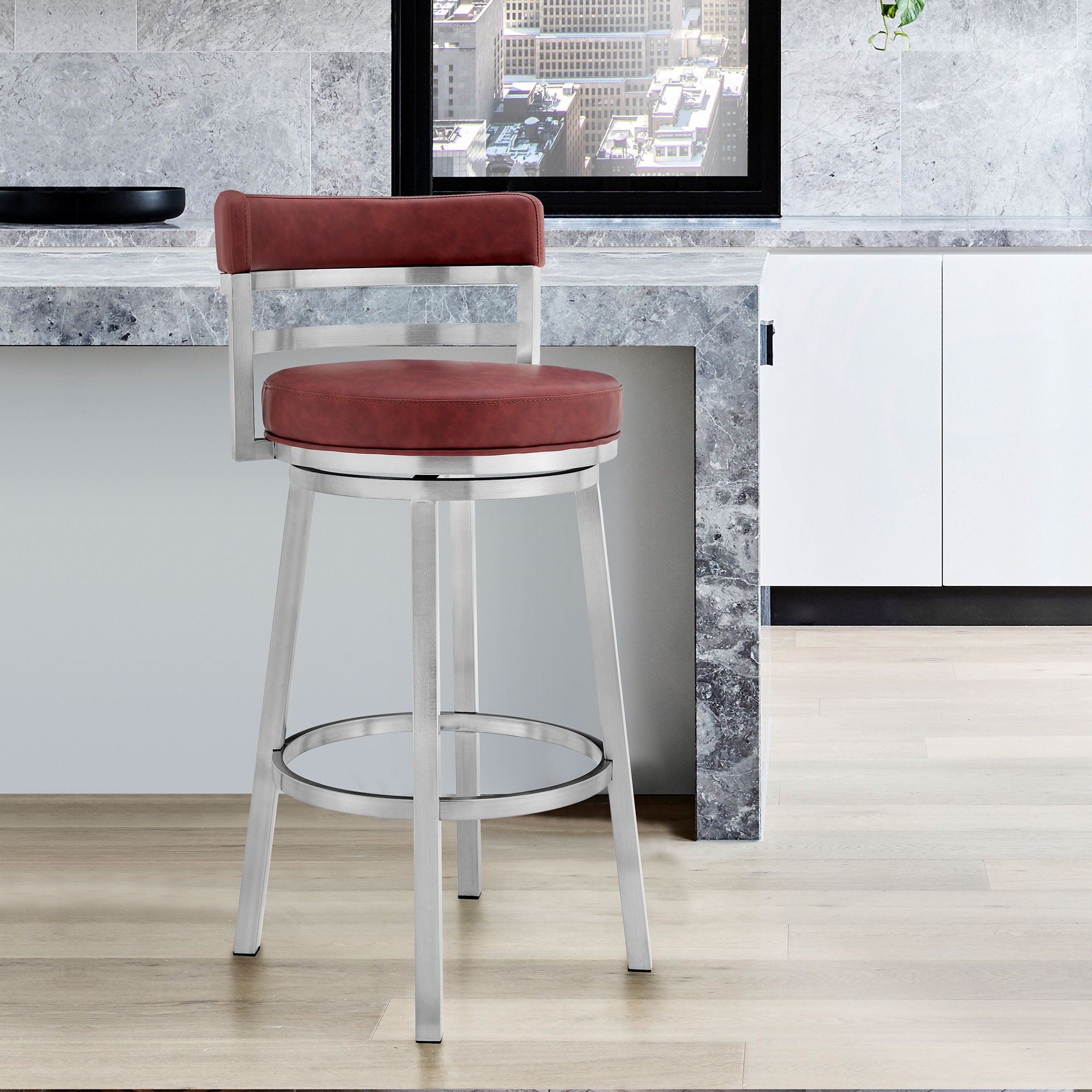 Madrid - Swivel Stainless Steel Bar Stool