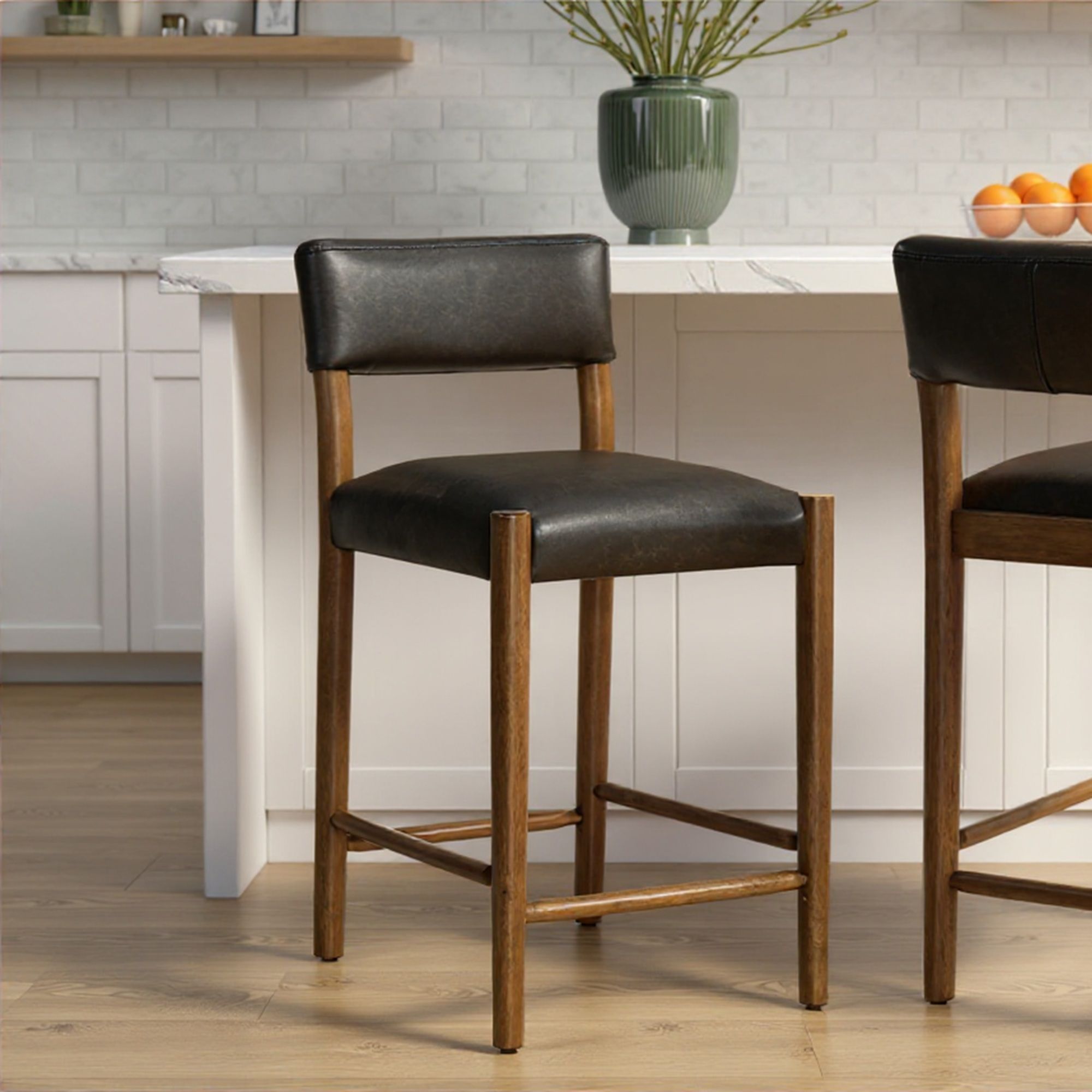 Bennet - Modern Wood Counter Height Kitchen Bar Stool
